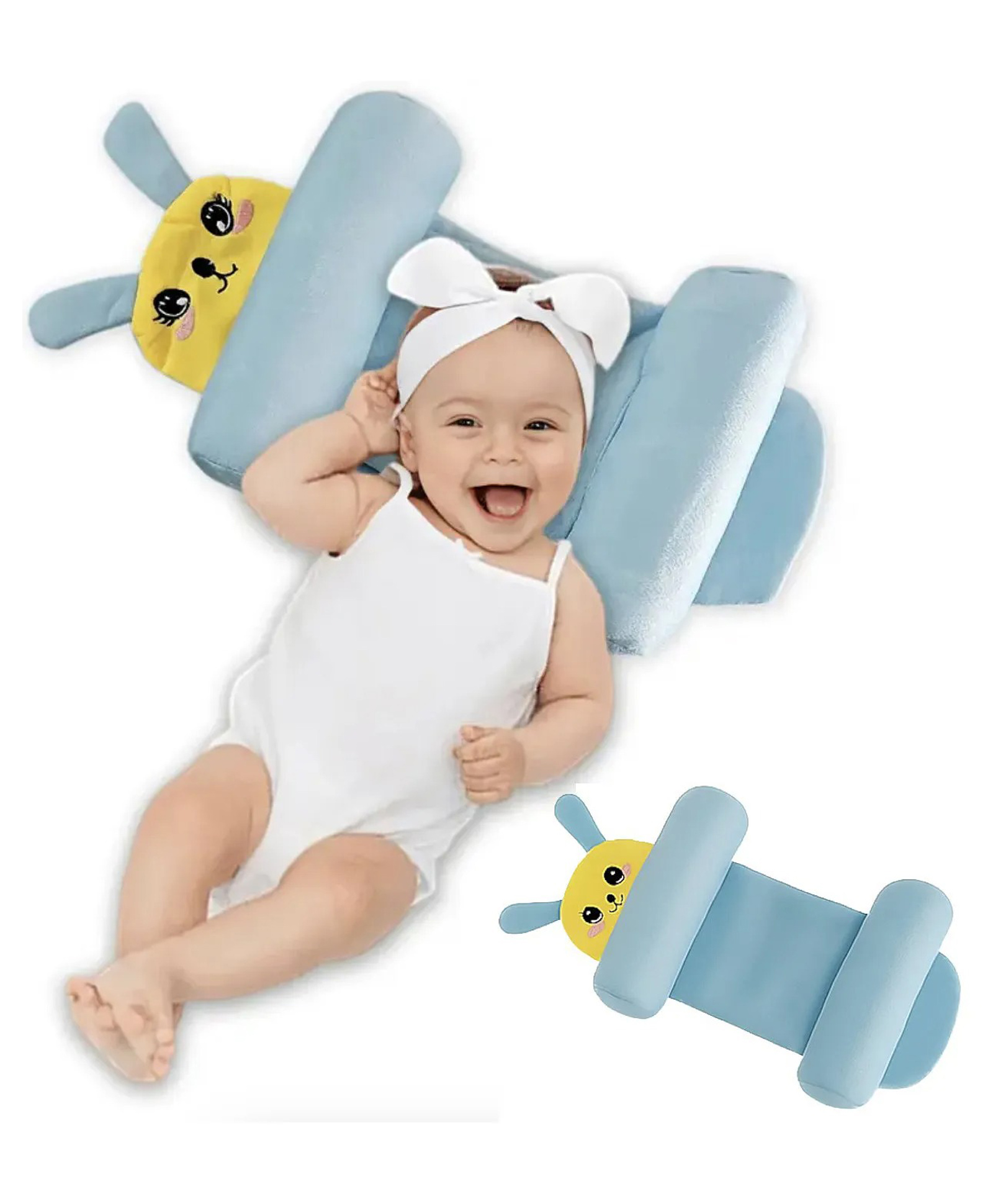 Kidcup Newborn Baby Pillow Slide Support Adjustable Soft & Comfortable Sleep Pillow - Sky Blue-image-48