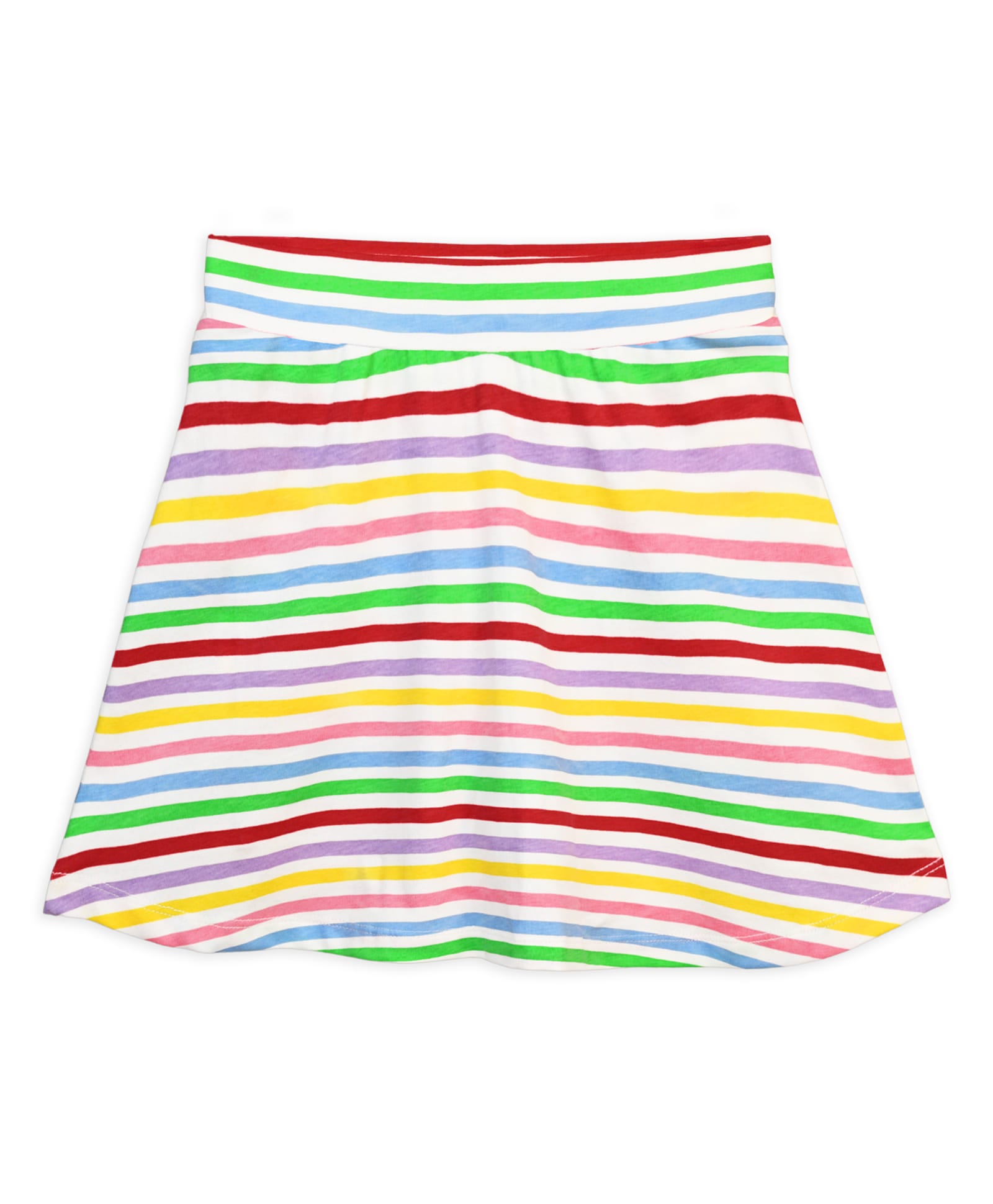 Plan B Cotton Knit Striped Skater Skirt - Off White-picture-12
