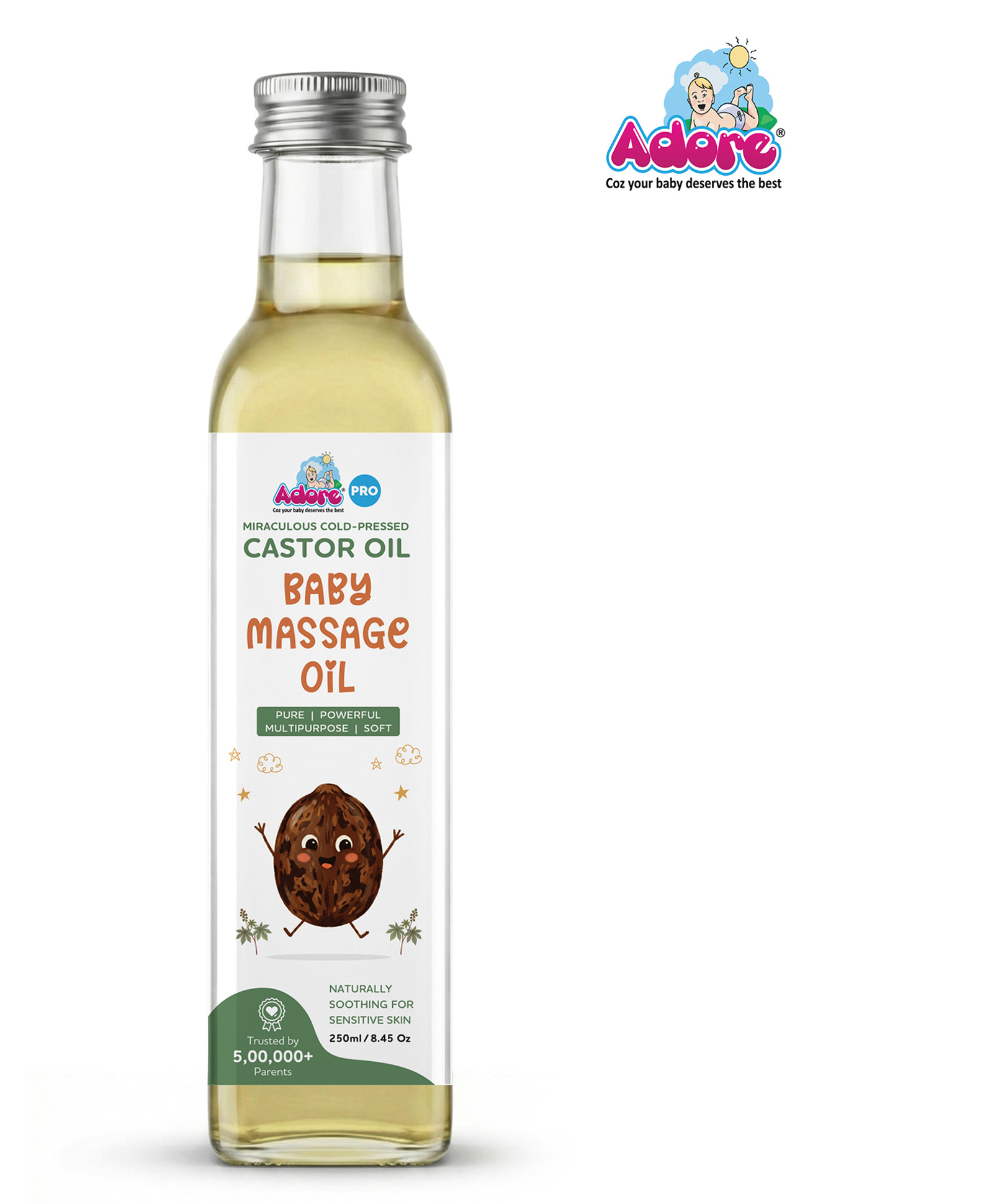 Adore Pro Miraculous Cold-Pressed Castor Oil - Glass Bottle -250 ml-image-25