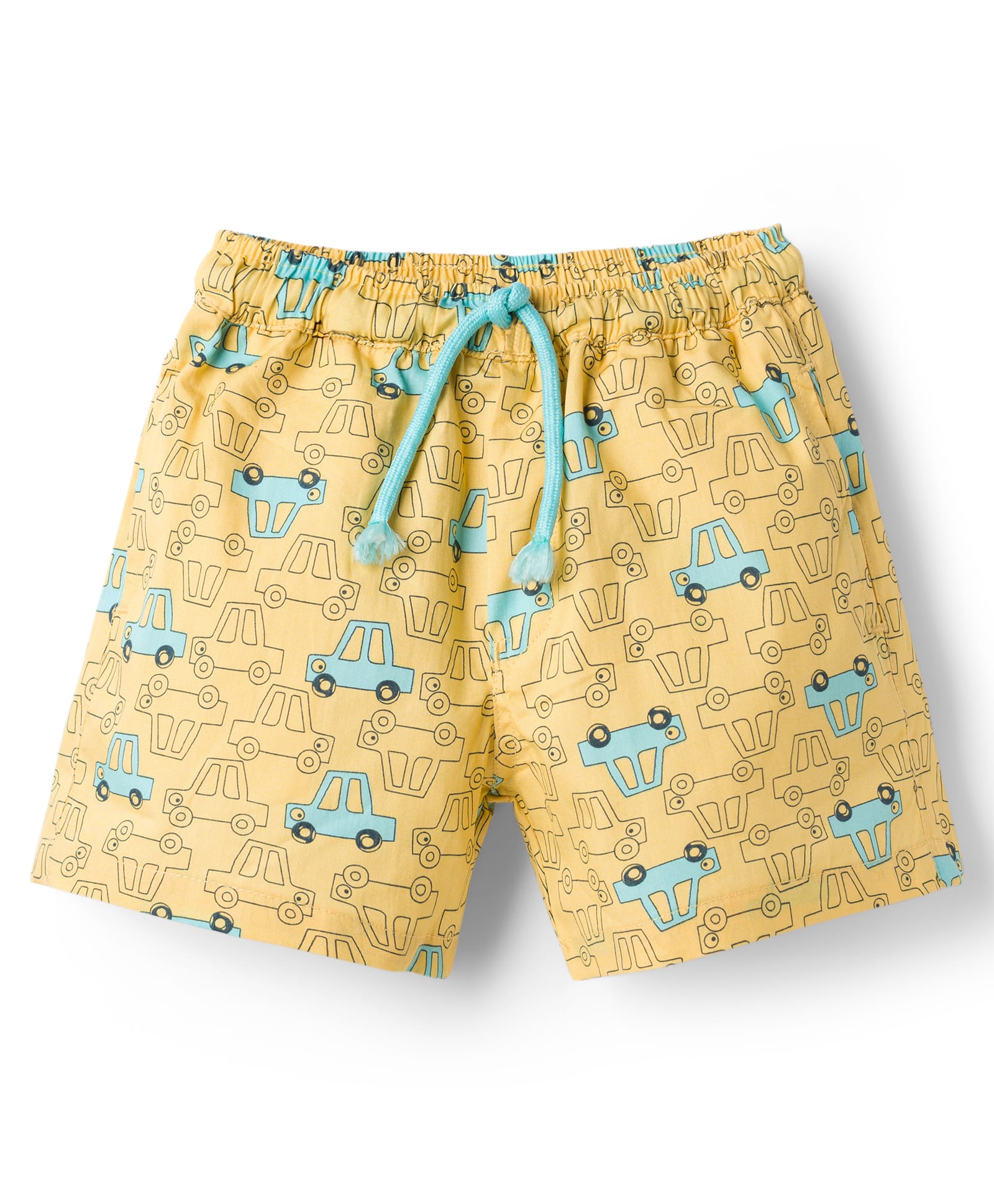 Dapper Dudes Woven Car Printed Shorts - Yellow-picture-18