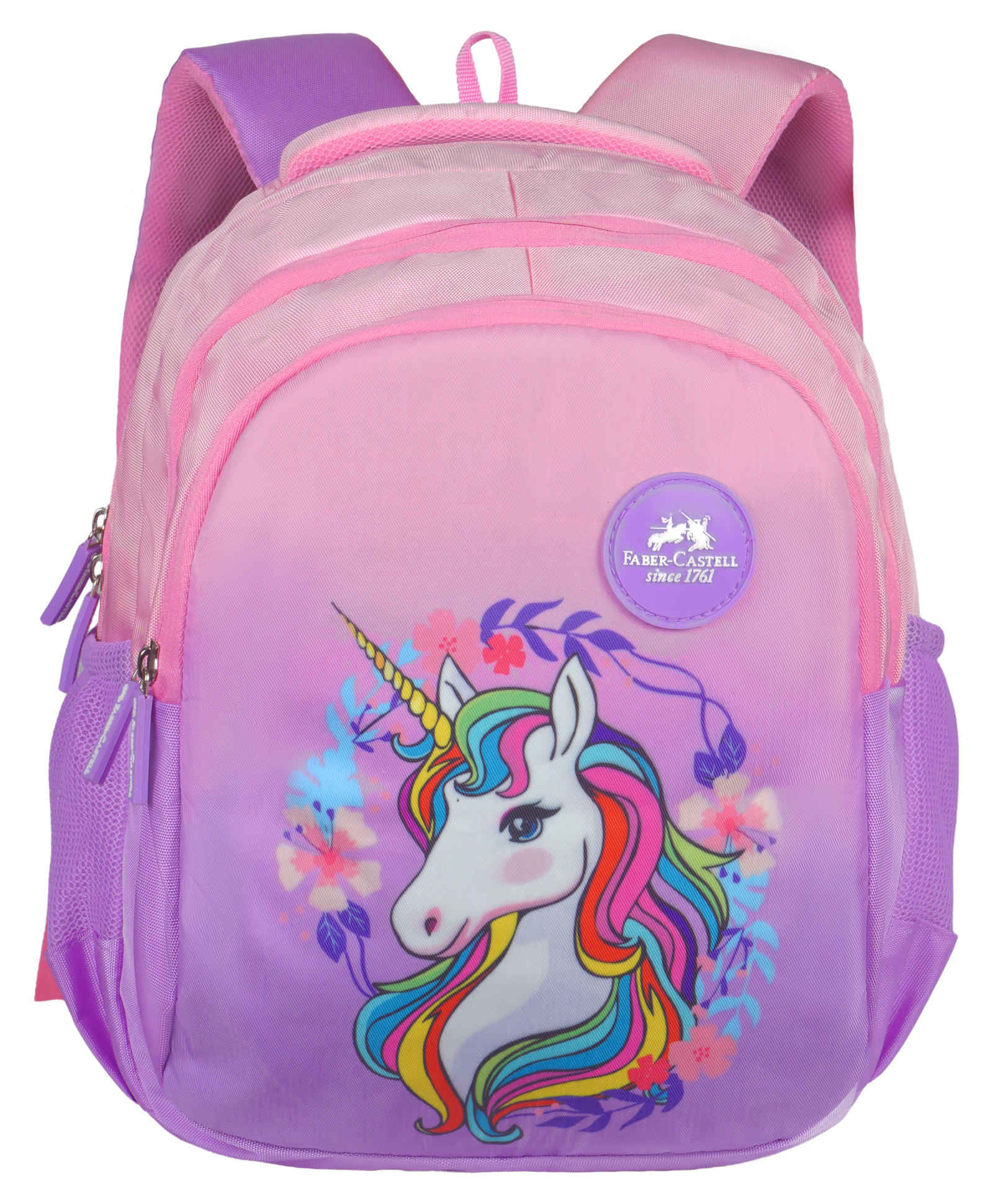 faber castell Faber Castle Height 14 Inches Unicorn Printed School Backpack - Pink-picture-17
