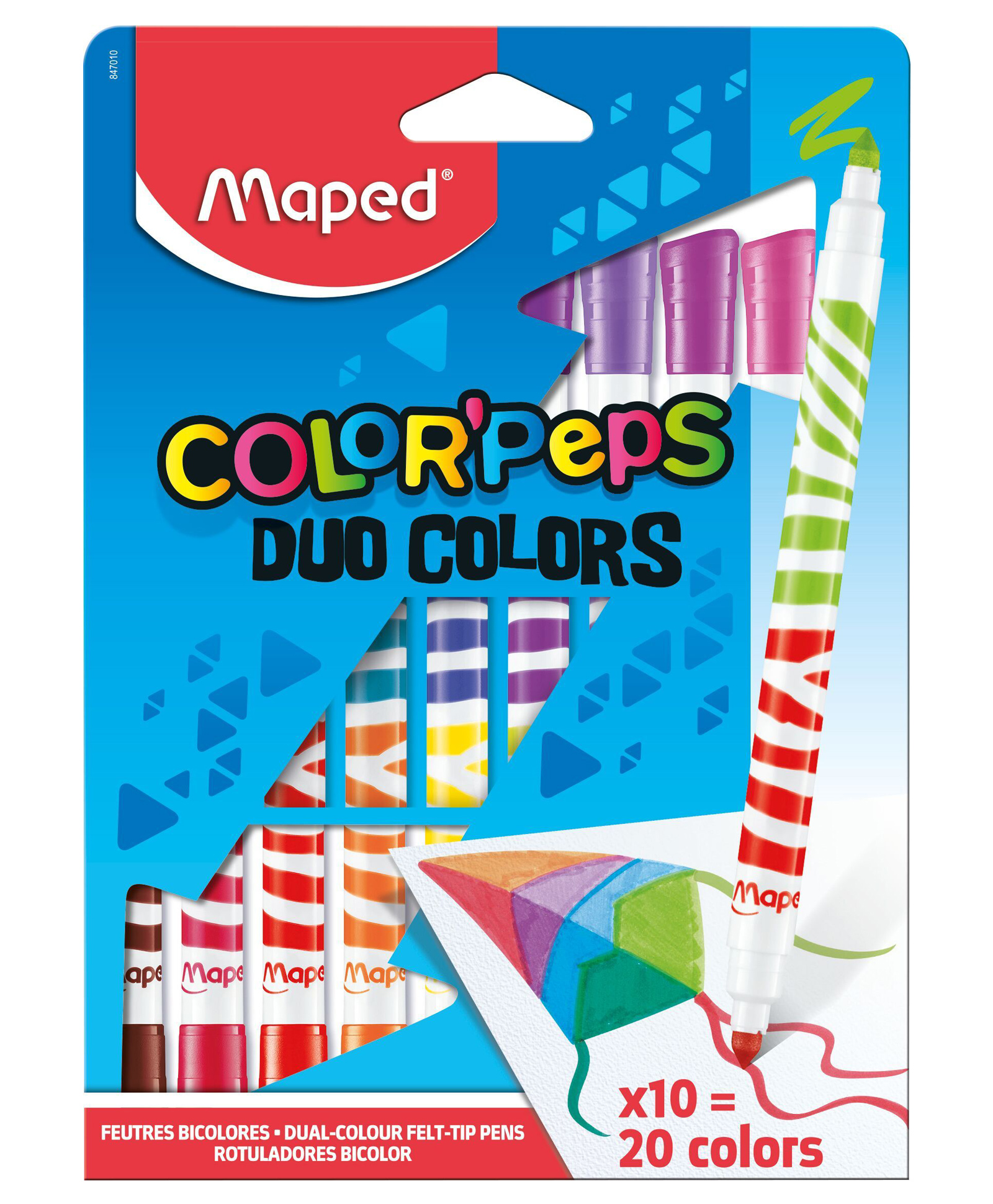 Maped Color Peps Duo Colors Felt-Tip Pens Pack of 10 (20 Colors) - Multicolor-picture-10