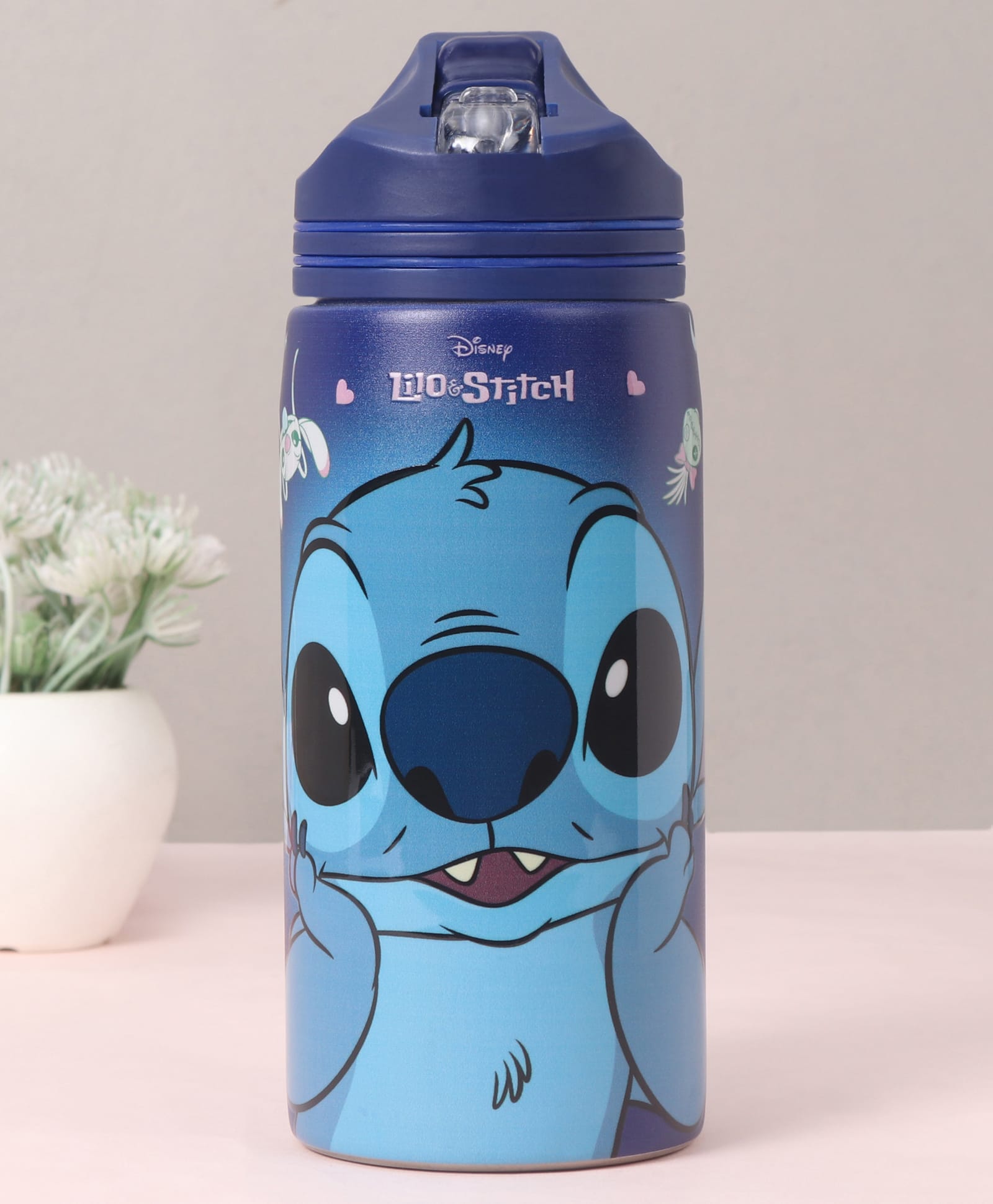 Disney Lilo and Stitch Non Insulated Steel Sipper Water Bottle Blue - 500 ml-image-45