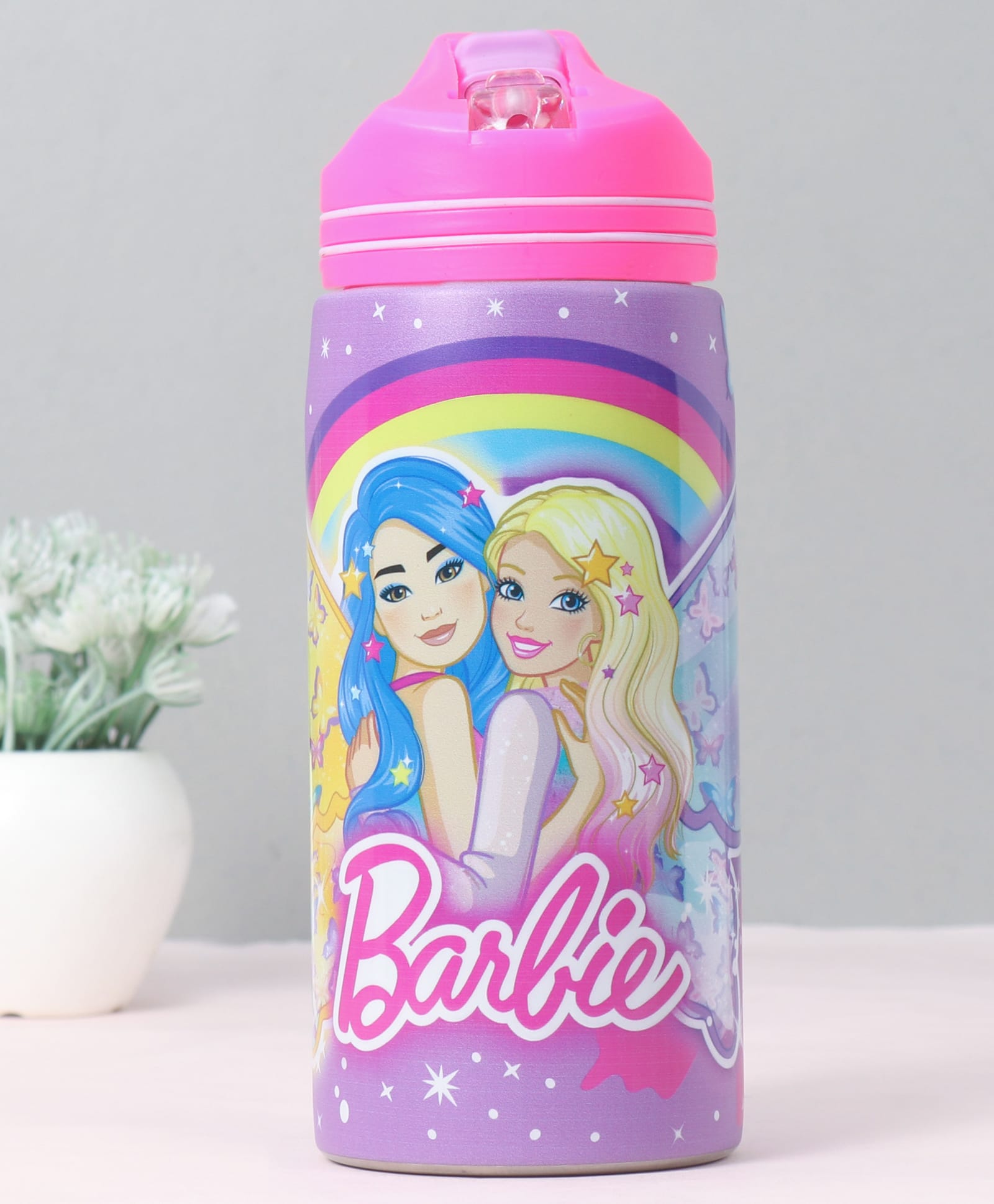 Barbie Non Insulated Steel Sipper Water Bottle - 500 ml-picture-6