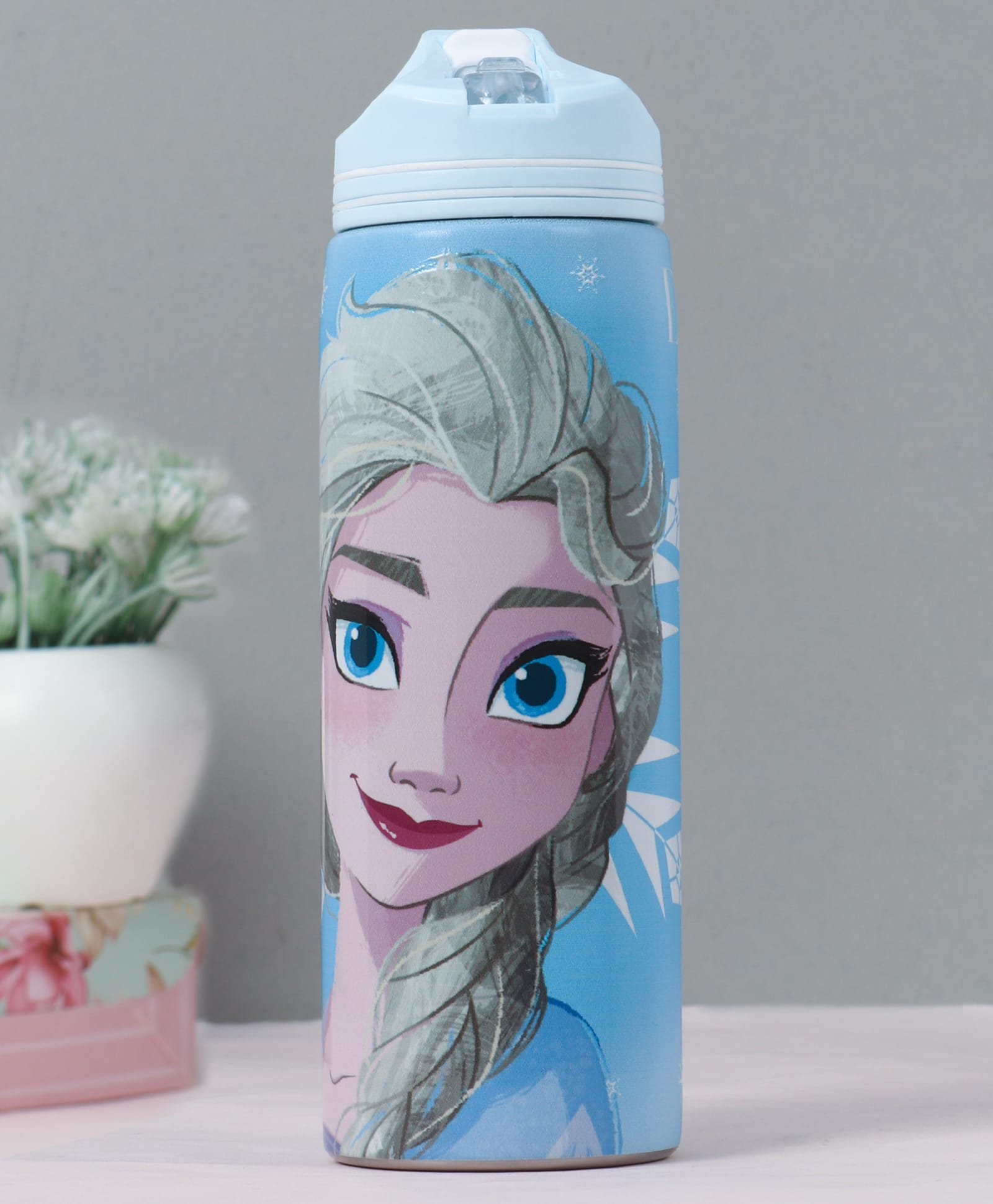 Disney Frozen Non Insulated Steel Sipper Water Bottle Light Blue - 700 ml-image-23