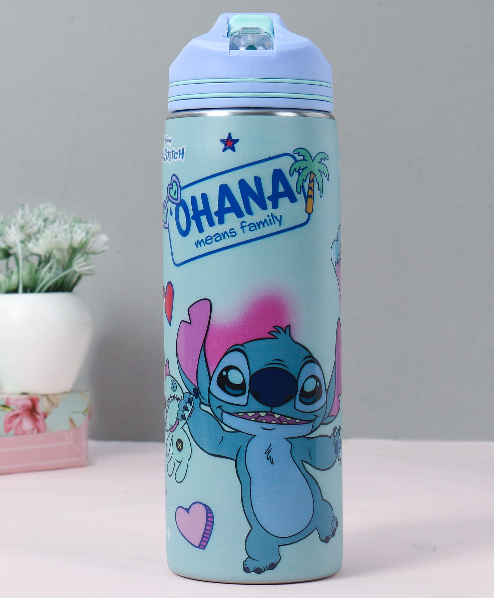 Lilo & Stitch Non Insulated Steel Sipper Water Bottle Light Blue - 700 ml-image-38