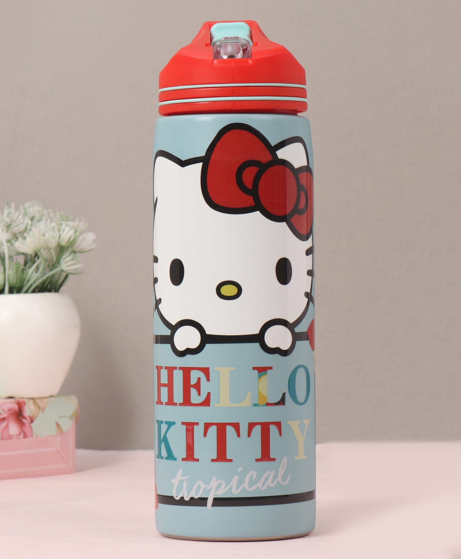 Hello Kitty Non Insulated Steel Sipper Water Bottle Blue & Red - 700 ml-image-17