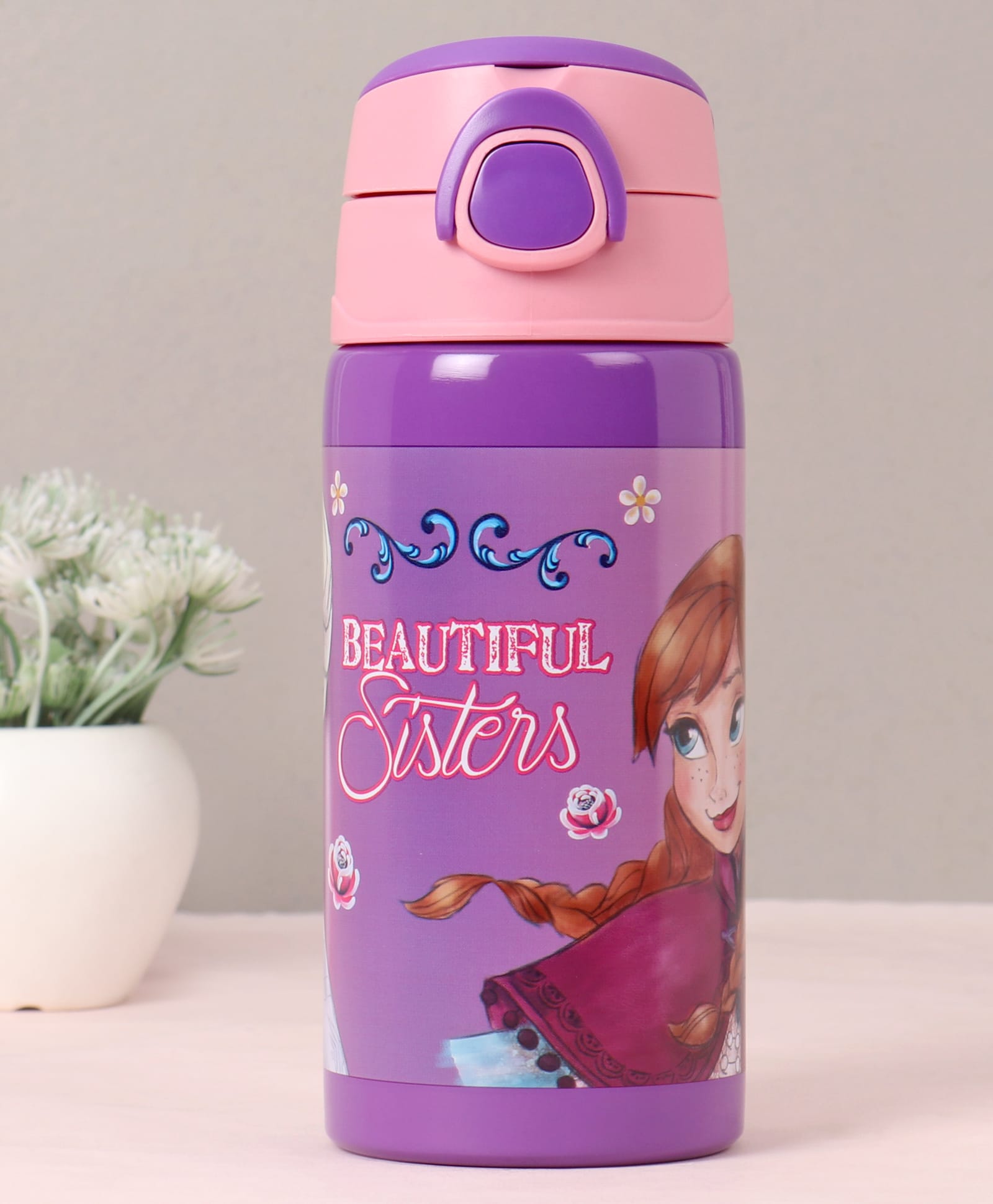 Disney Frozen Insulated Sipper Water Bottle Purple & Pink - 400 ml-image-28