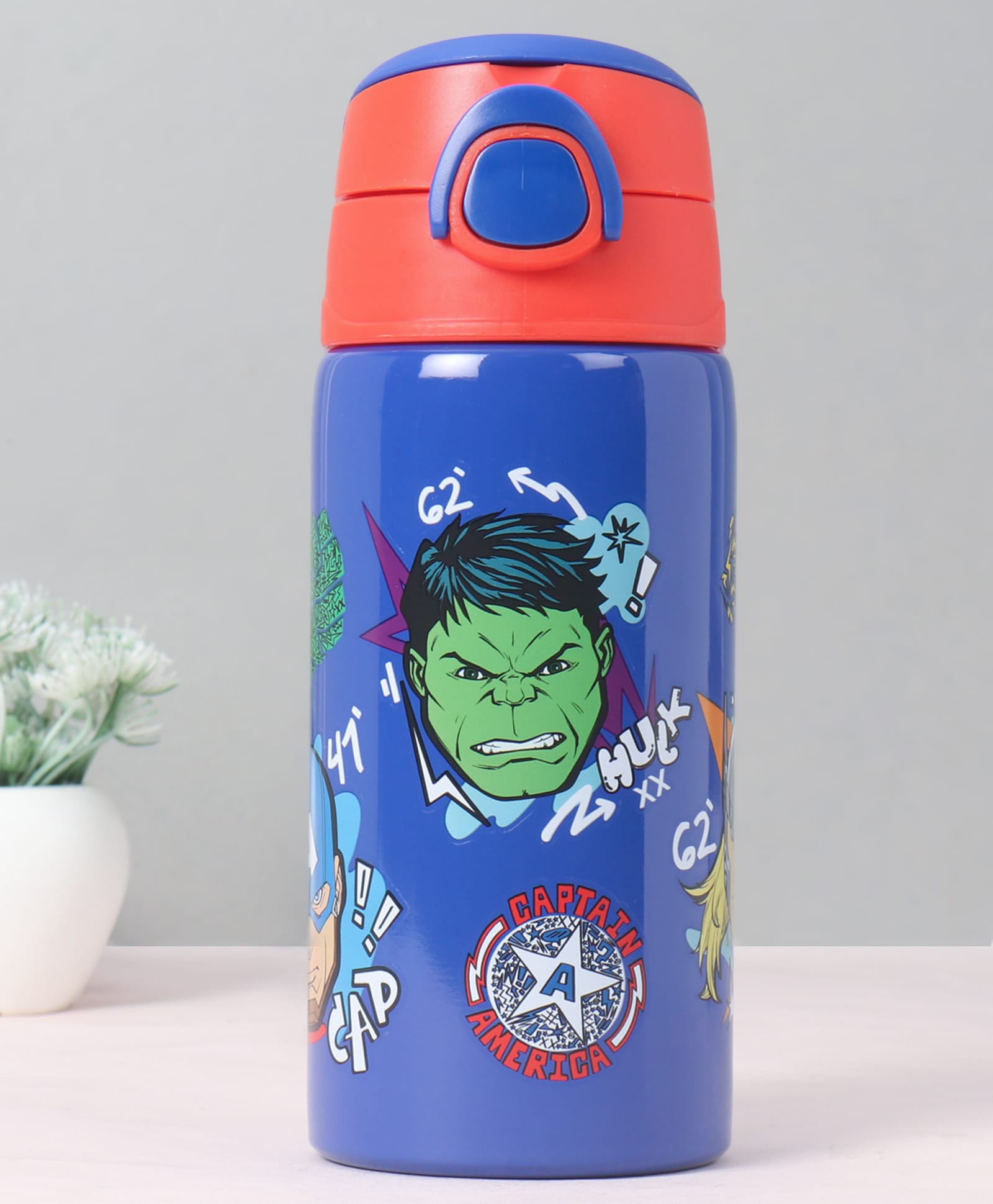 Avengers Insulated Sipper Water Bottle Blue & Red - 400 ml-picture-43