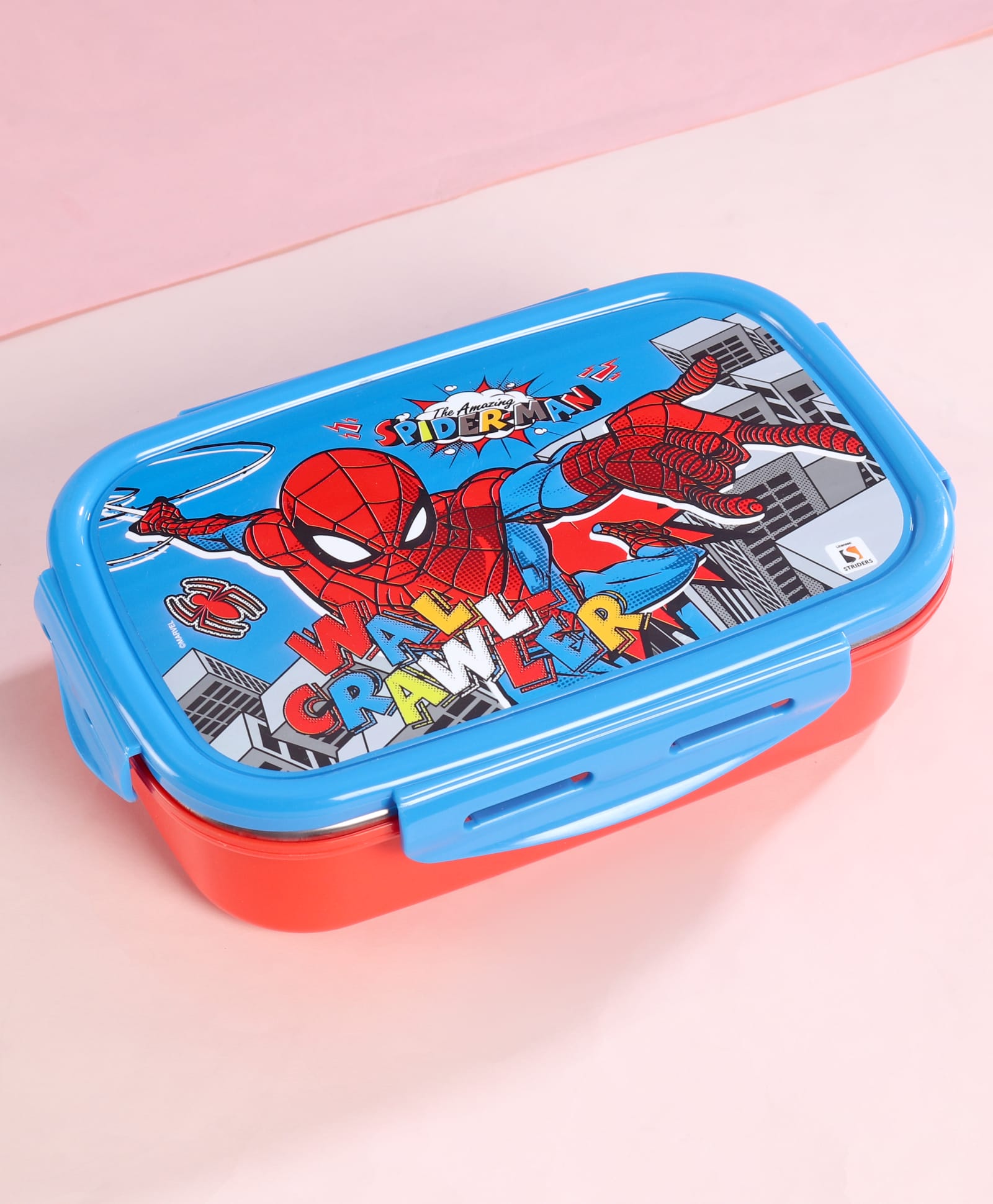 Spider Man Printed Stainless Steel Lunch Box - Blue-image-14