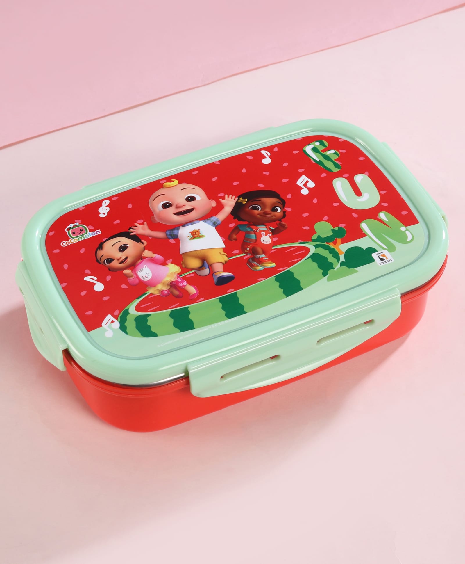 Cocomelon Stainless Steel Lunch Box With Spoon & Fork - Red-image-14