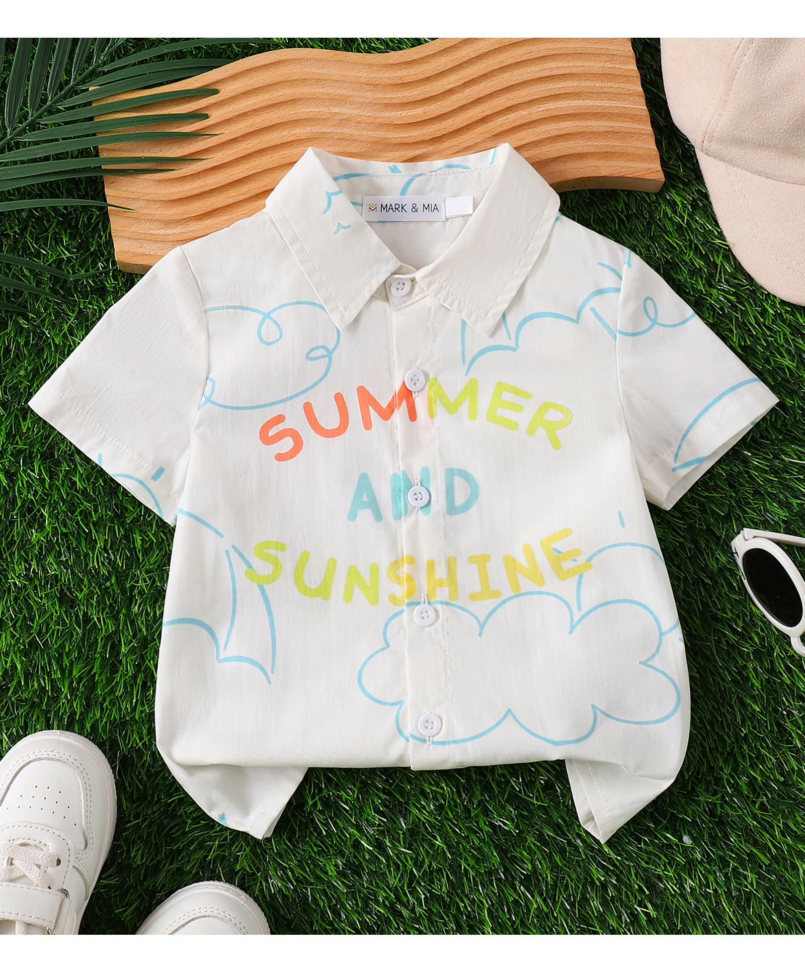 Mark & Mia Cotton Half Sleeves Summer Printed Shirt - White-picture-24