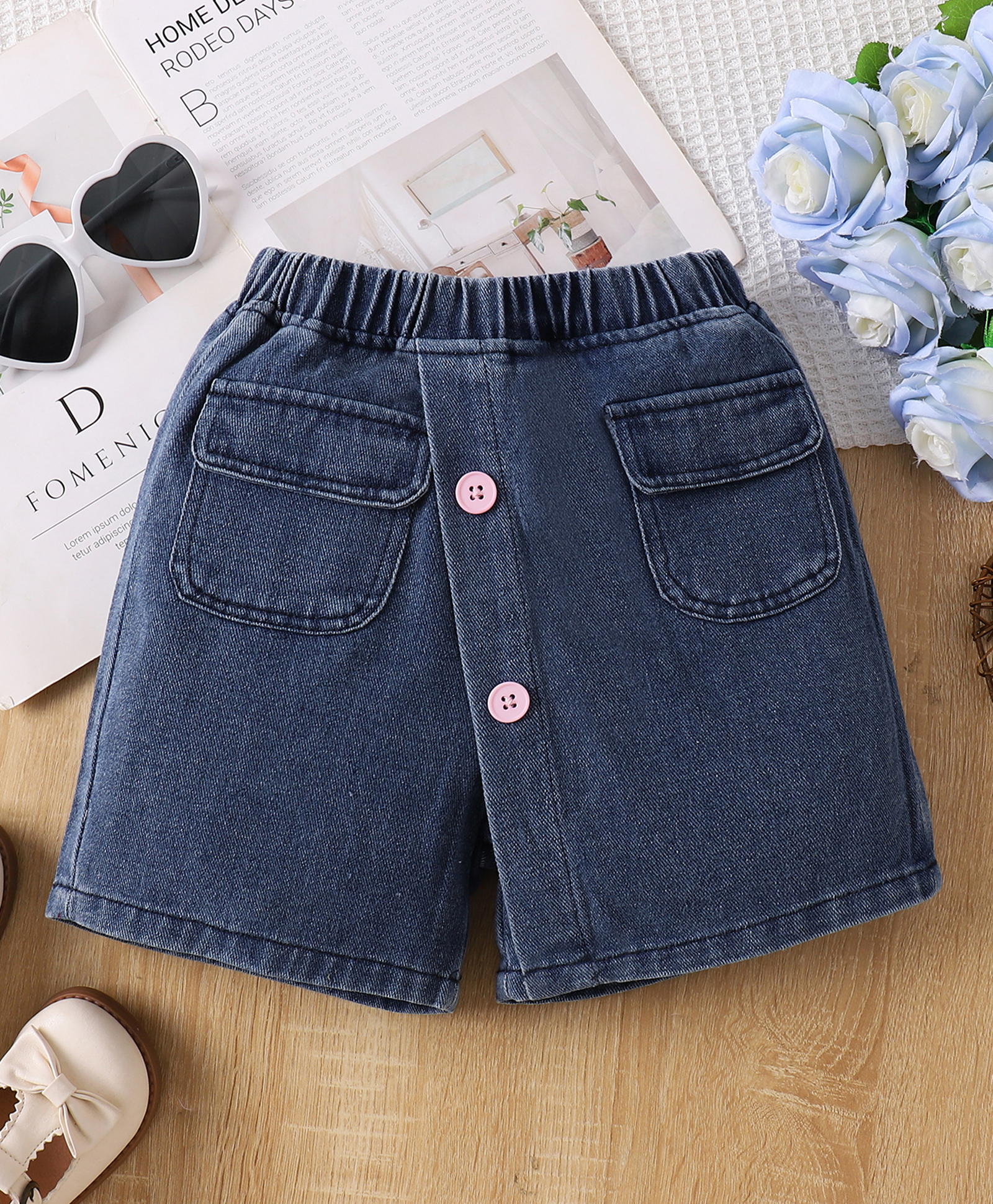 Mark & Mia Washed Shorts - Blue-picture-26
