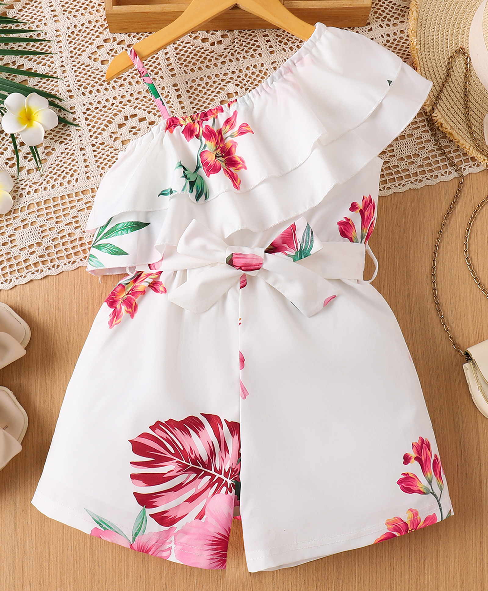 Mark & Mia Sleeveless Jumpsuit with Floral Print - White-image-19