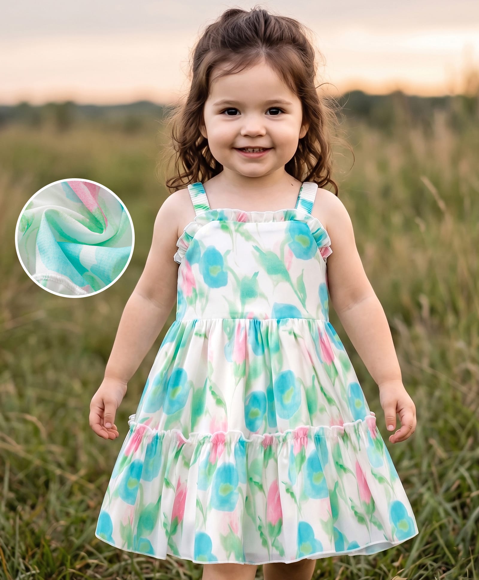 Mark & Mia Sleeveless Party Dress with Floral Print - Sea Green-picture-23