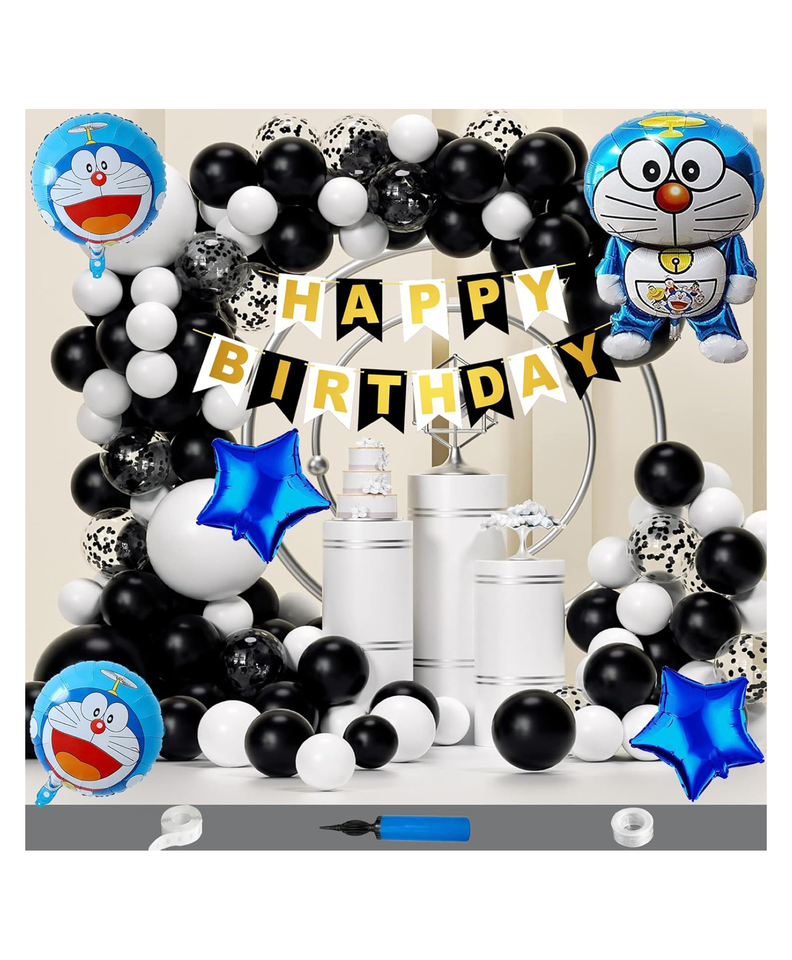 Bubble Trouble Doraemon theme set Foil Balloon - Pack of 64-image-39