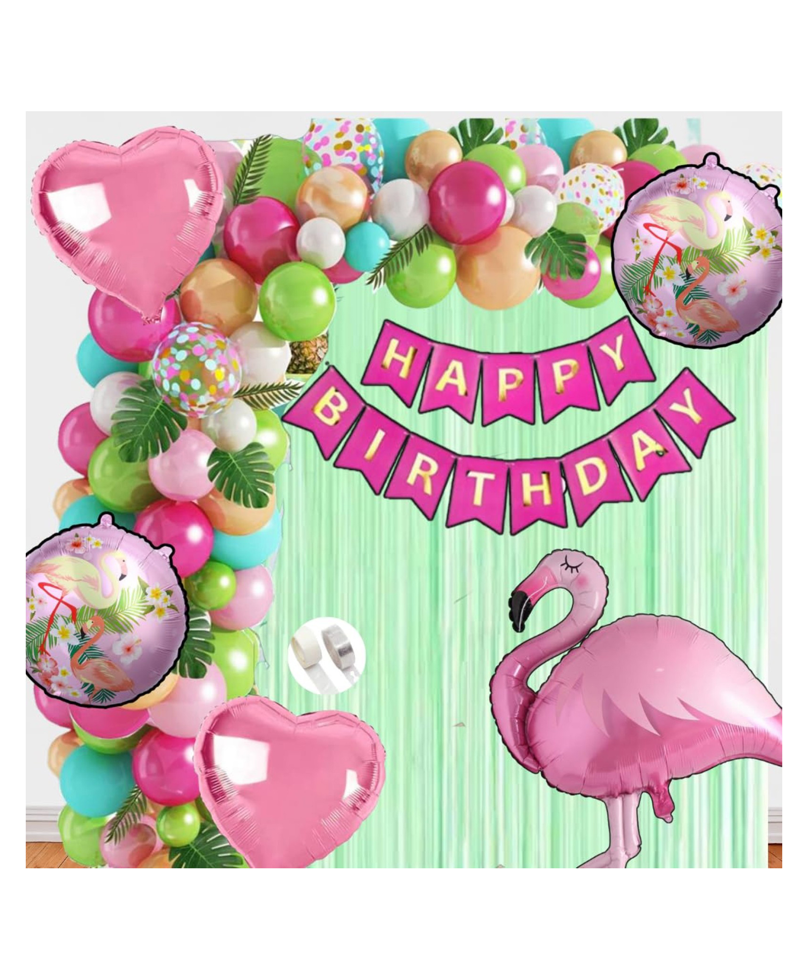 Flamingo theme set Foil Balloon - Pack of 66-image-10