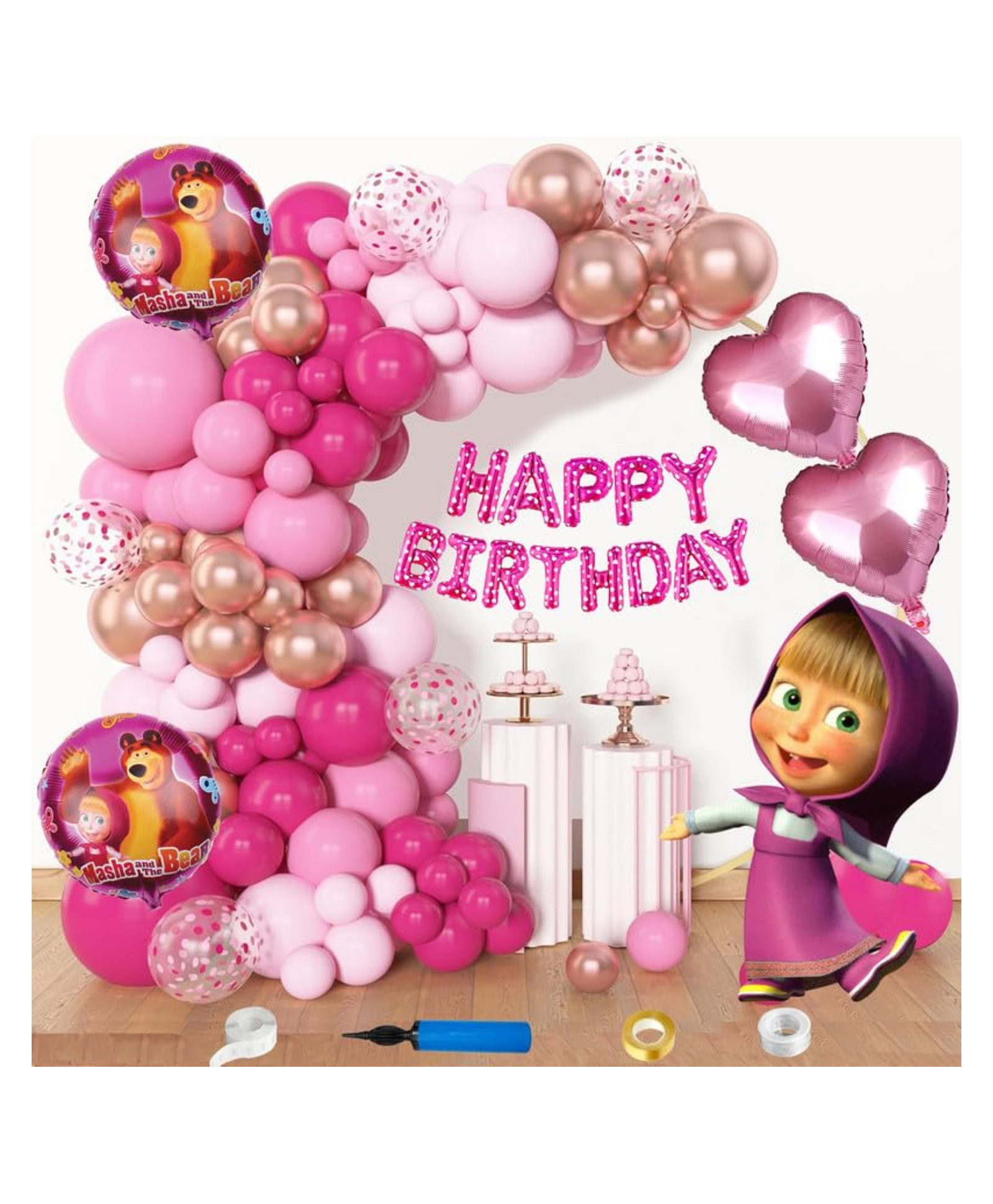Masha theme set Foil Balloon - Pack of 90-image-38