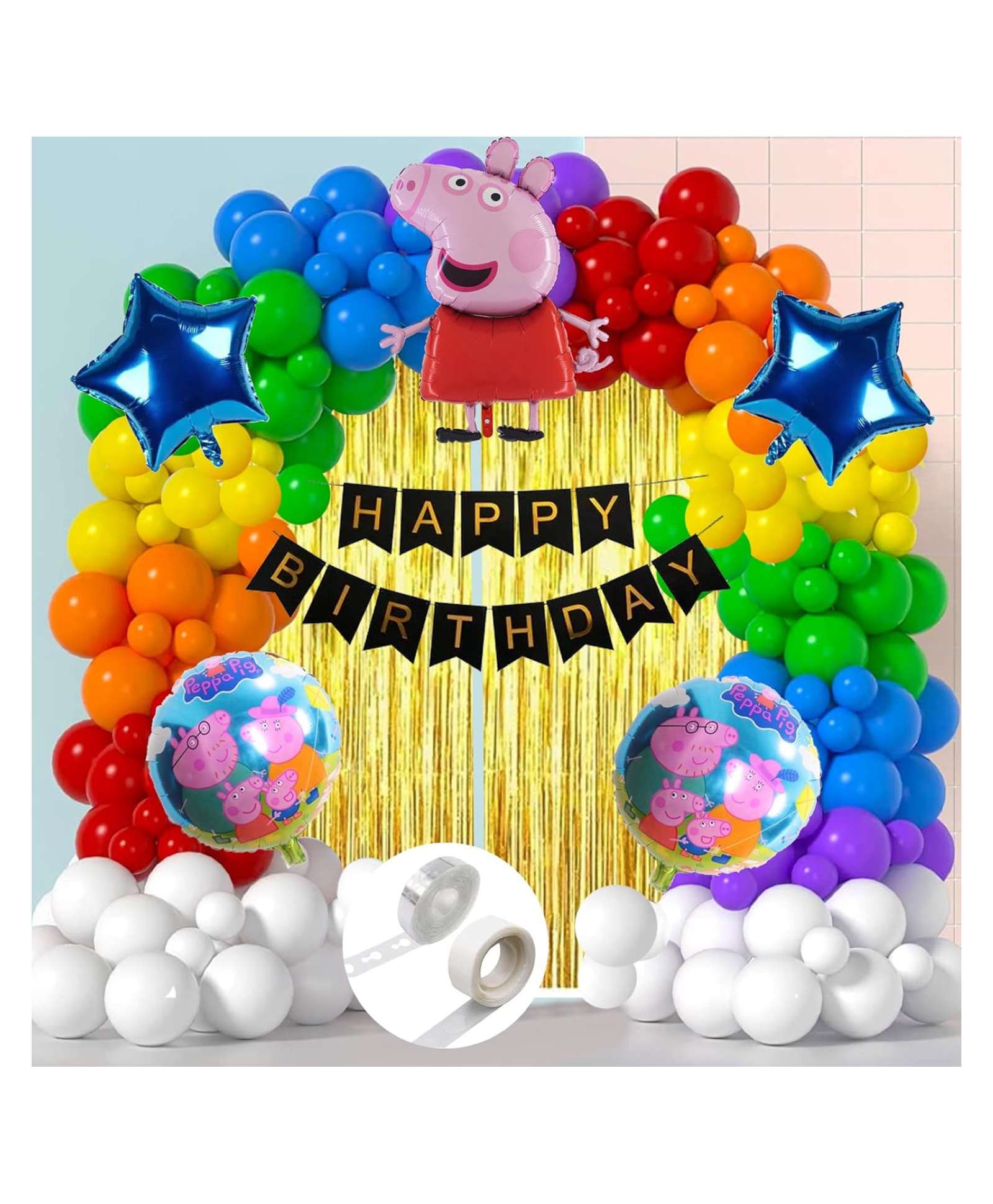 Bubble Trouble Peppa Pig Theme Set Foil Balloon - Pack of 79-image-19