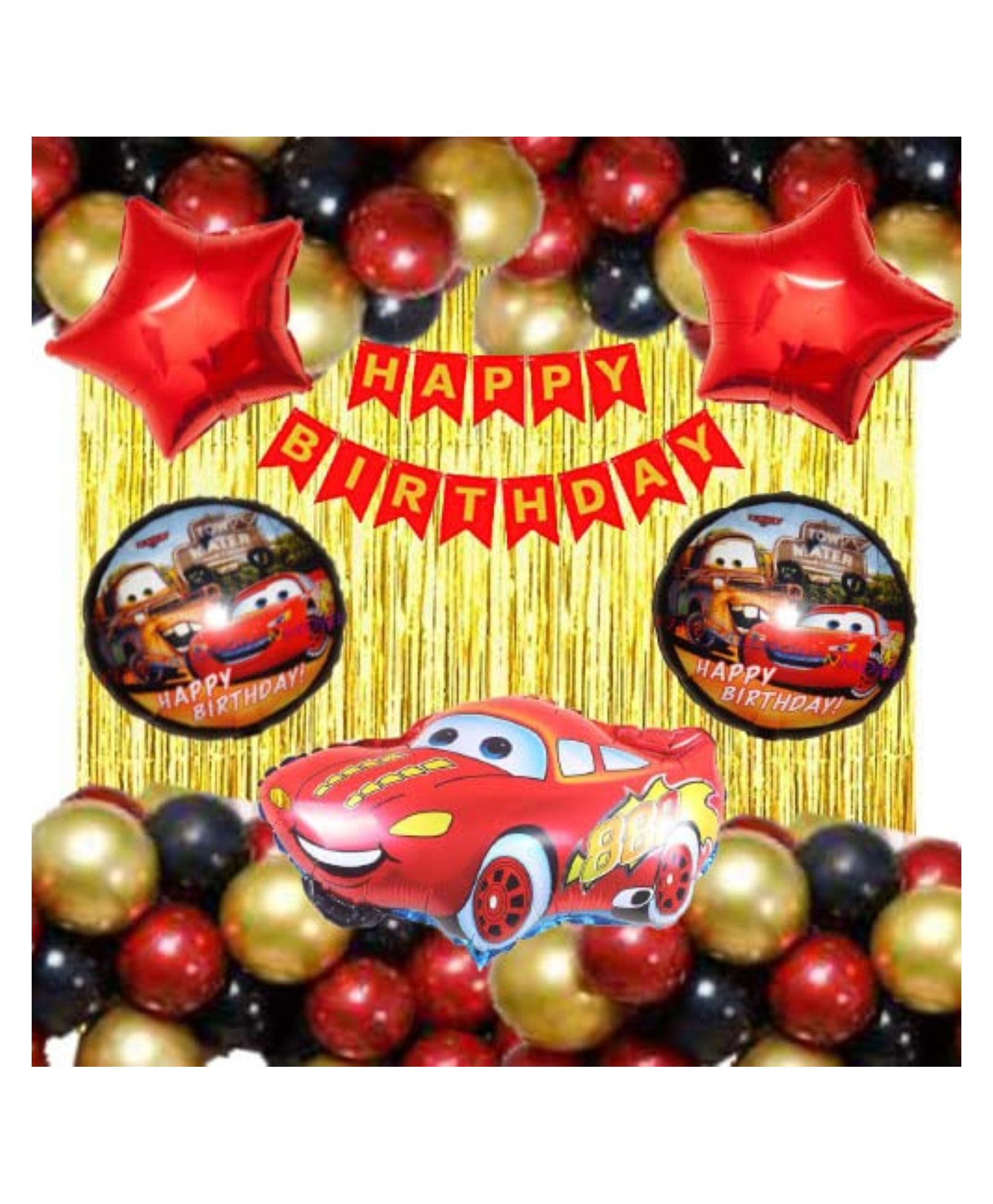 Bubble Trouble Car Theme Set Foil Balloon - Pack of 38-image-37