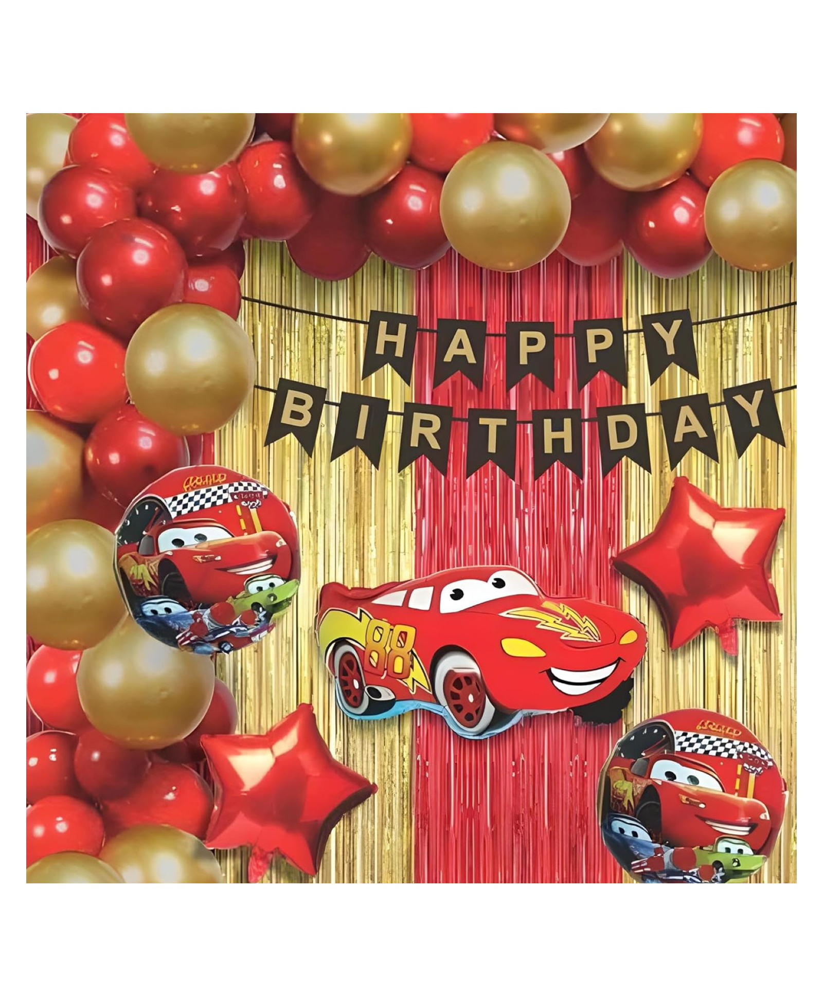 Bubble Trouble Car theme Set Foil Balloon - Pack of 43-image-33