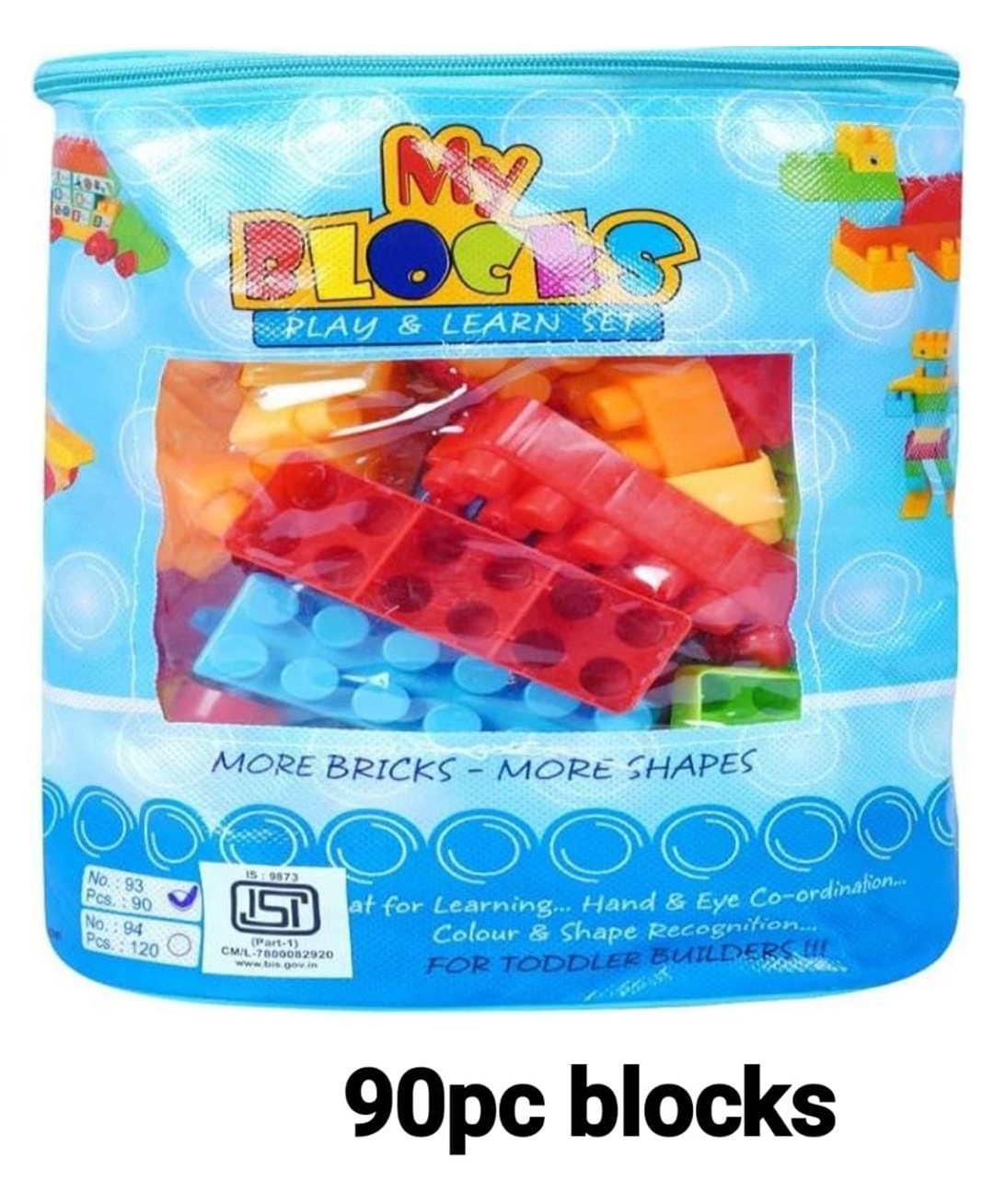 Azhari 90-Pieces Big Brics Building Blocks Set Toys for Kids - Multicolor-image-25