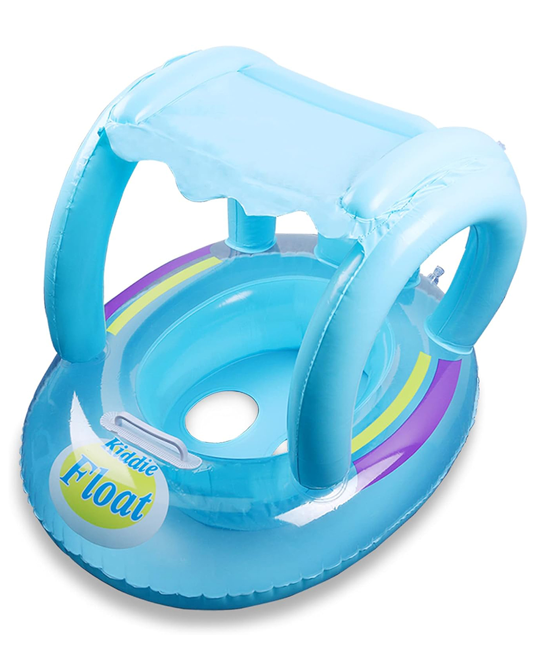 Azhari Inflatable Swimming Float Tube With Sun Protection for Kids - Blue-image-48