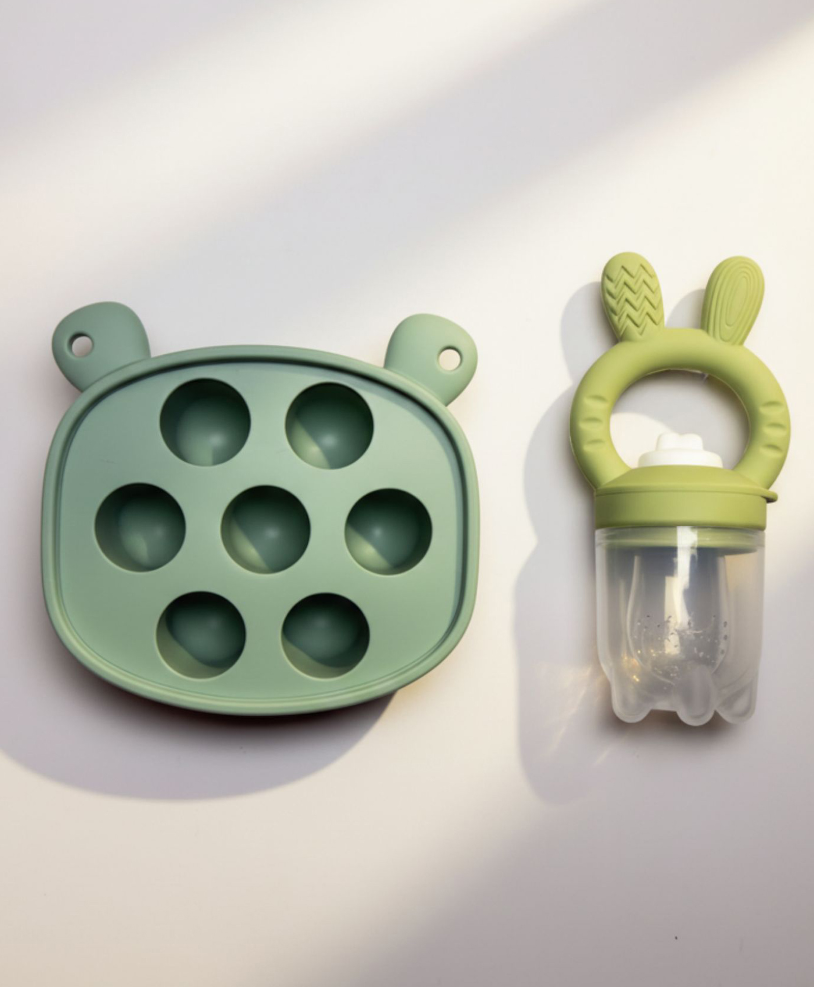 BabyStreet (BLW Set) (FDA Approved, Mess Free Feeding, Non-Toxic) (9.5 x 9.8 cm) - 66 g Olive (Pack of 2)-image-3