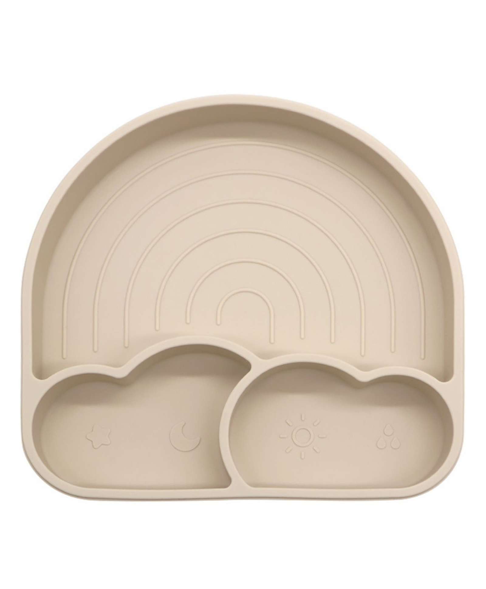 BabyStreet (Silicone Rainbow Plate) (FDA Approved, Non-Toxic, Easy to Clean) (175 x 185 x 35 mm) - 325 g Beige-image-4