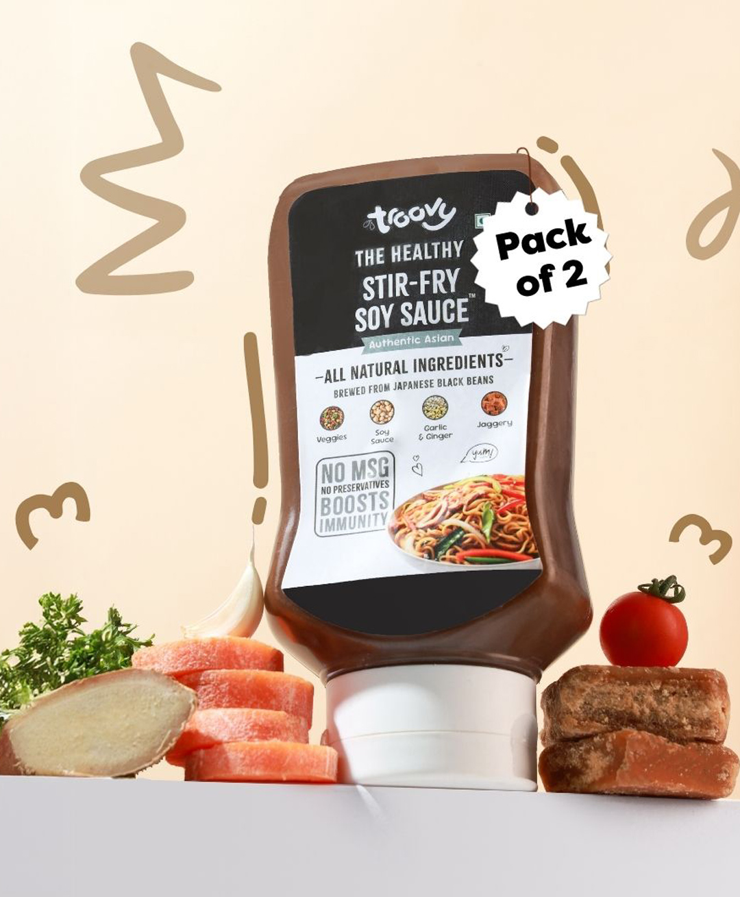 Troovy Healthy Stir Fry Sauce, Brewed from Japanese Black Beans & Real Vegetables, No Preservatives, No Artificial Colours, No MSG, No Gluten, No Trans Fat 2 x 340g (Pack of 2)-picture-12