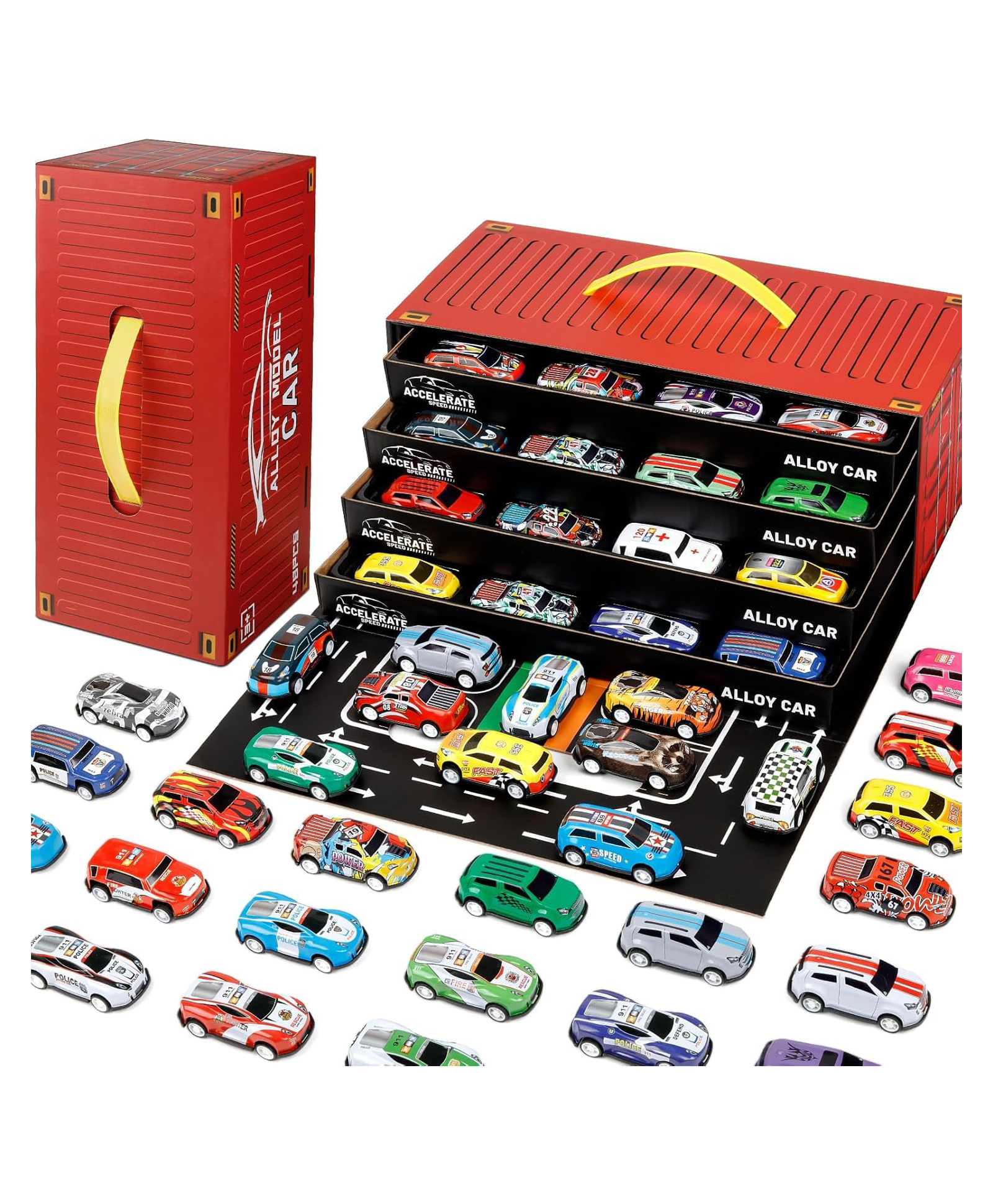 AKN TOYS 48pcs Pull Back Cars Set,Alloy Racing Car Toys,Bulk Mental Trucks Toy Vehicles Set,Goodie Bag Stuffers Mini Cars Party Favors-picture-29