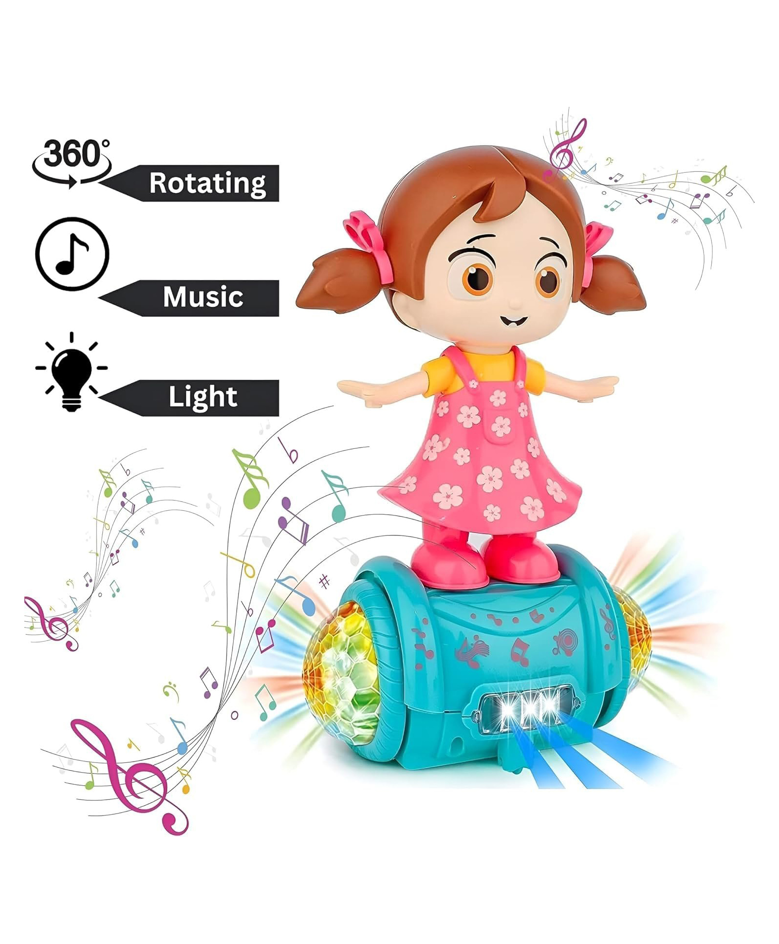 AKN TOYS Musical Dancing Girl Doll Activity Play Center Toy 360 Degree Rotating with Flashing Lights | Gift for Girls, Kids-image-30