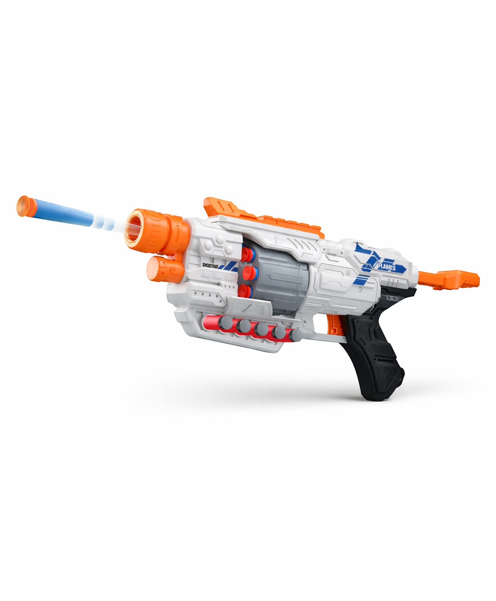Sanjary Blast of Flames 8-Shot Foam Dart Revolver Toy Gun with Safety Bullets, Rotating Magazine, Kids Action Playset Indoor Outdoor Fun color design may vary-image-8