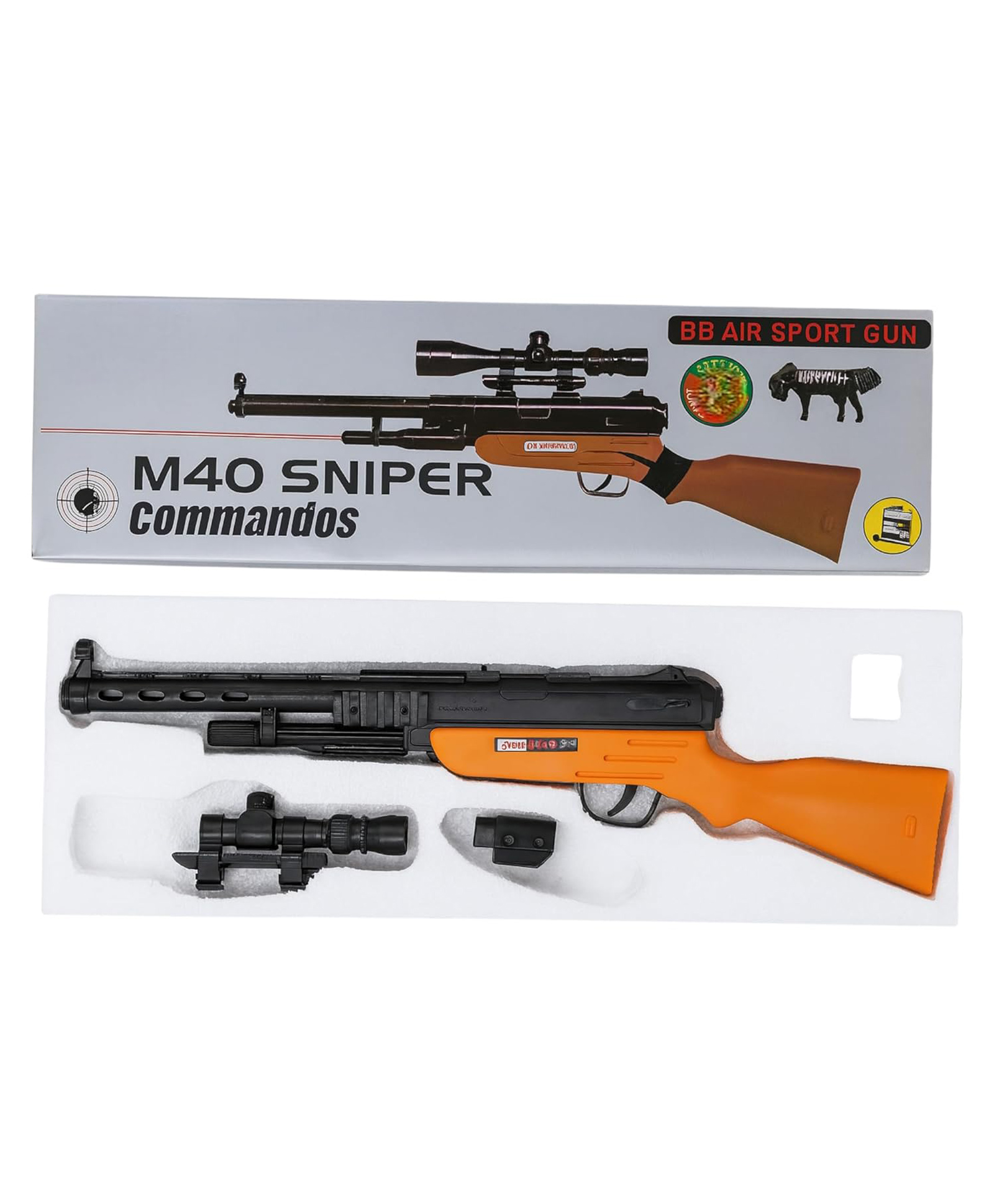 Sanjary M40 Sniper BB Airsoft Rifle Toy Gun with Scope and Accessories, Spring Powered Target Shooting Playset for Kids Teens Fun color design may vary-picture-28
