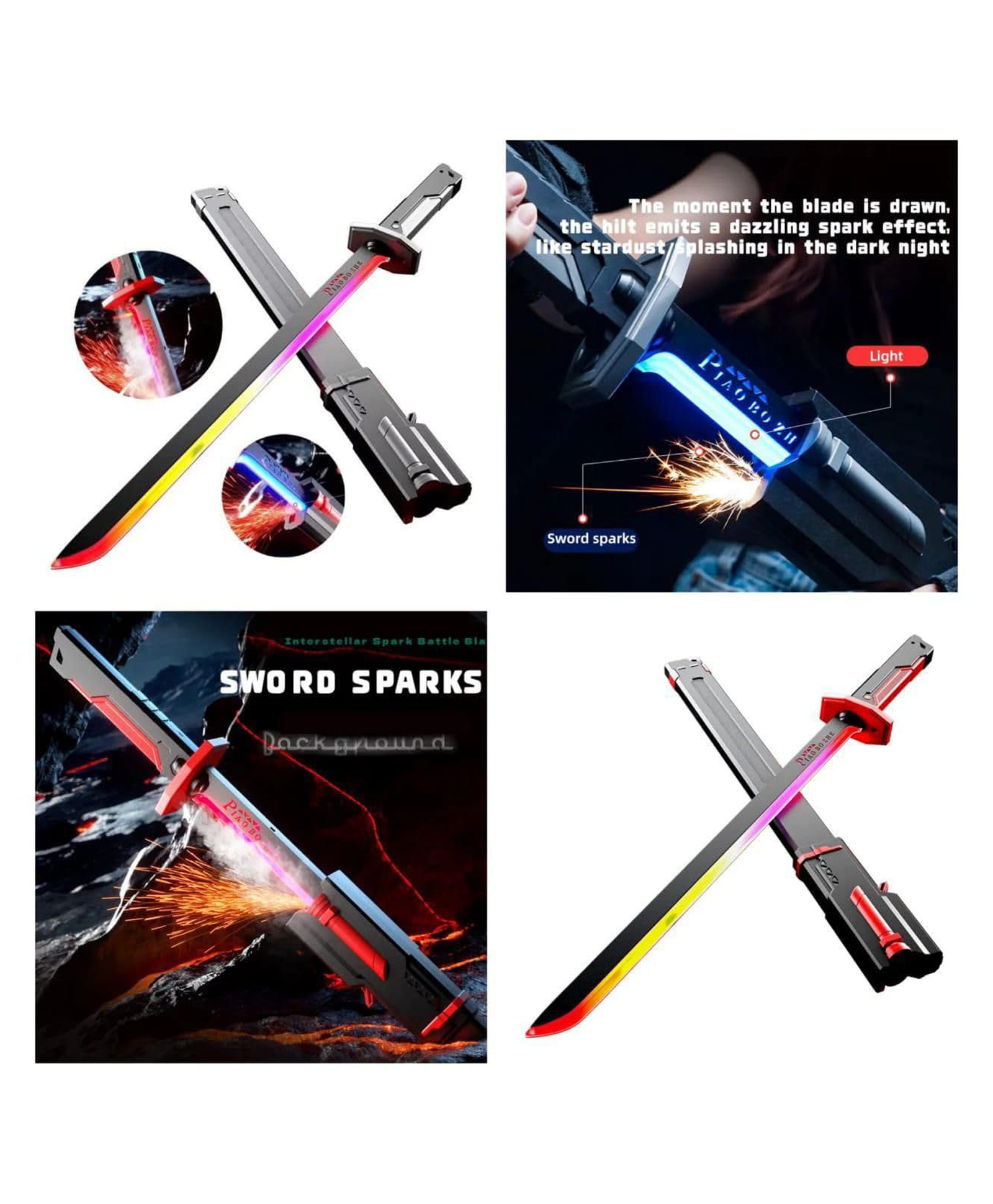 SANJARY Light up Spark Sword Toy with Led Glow Effects, Sound Action Play Weapon for Kids Cosplay Adventure Fun Color Design May Vary-picture-13