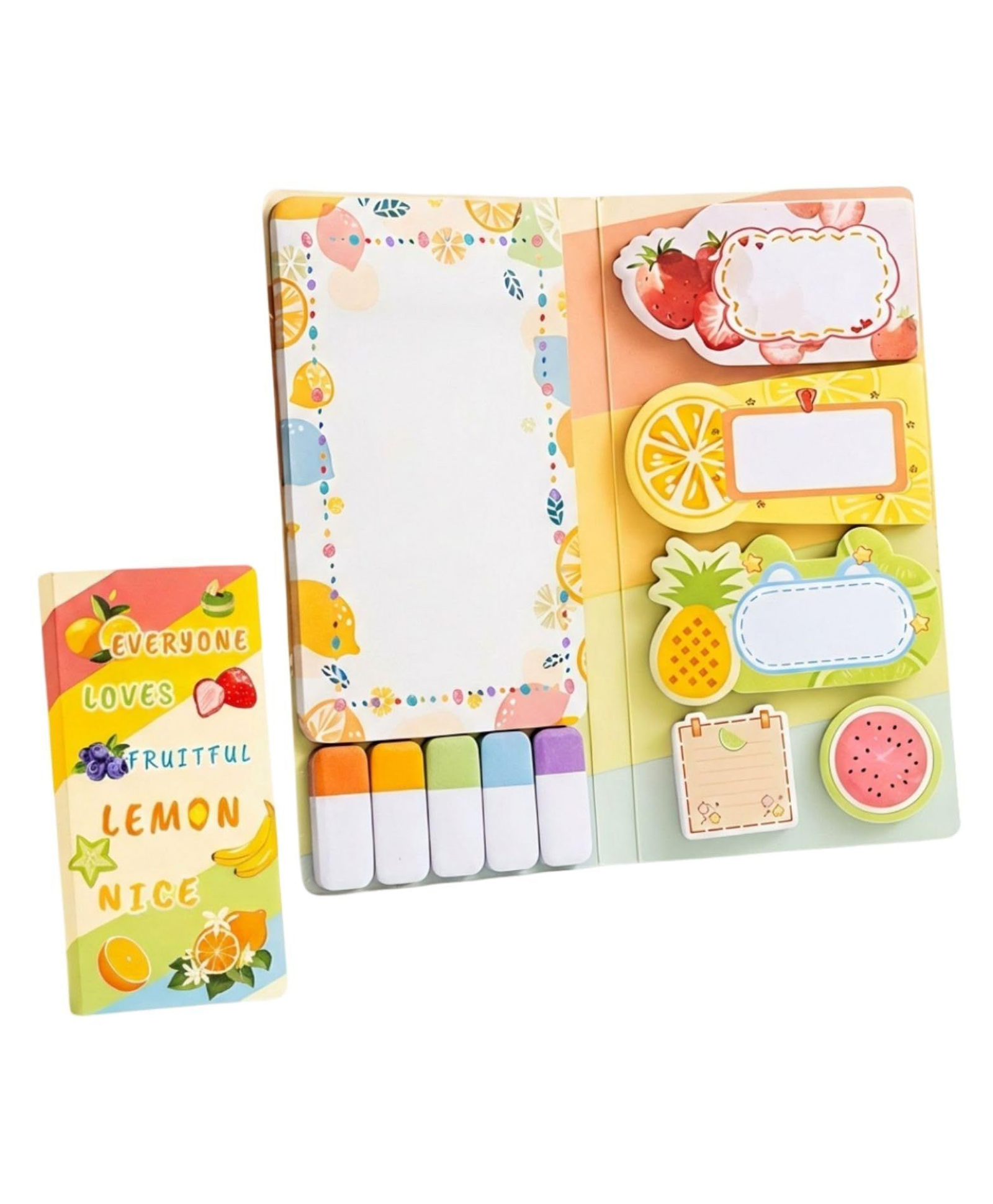 FunBlast Fruits Theme Self-Adhesive Sticky Notes for Students Set of 11 Sheets, 440 Sticky Notes (Multicolor)-picture-13