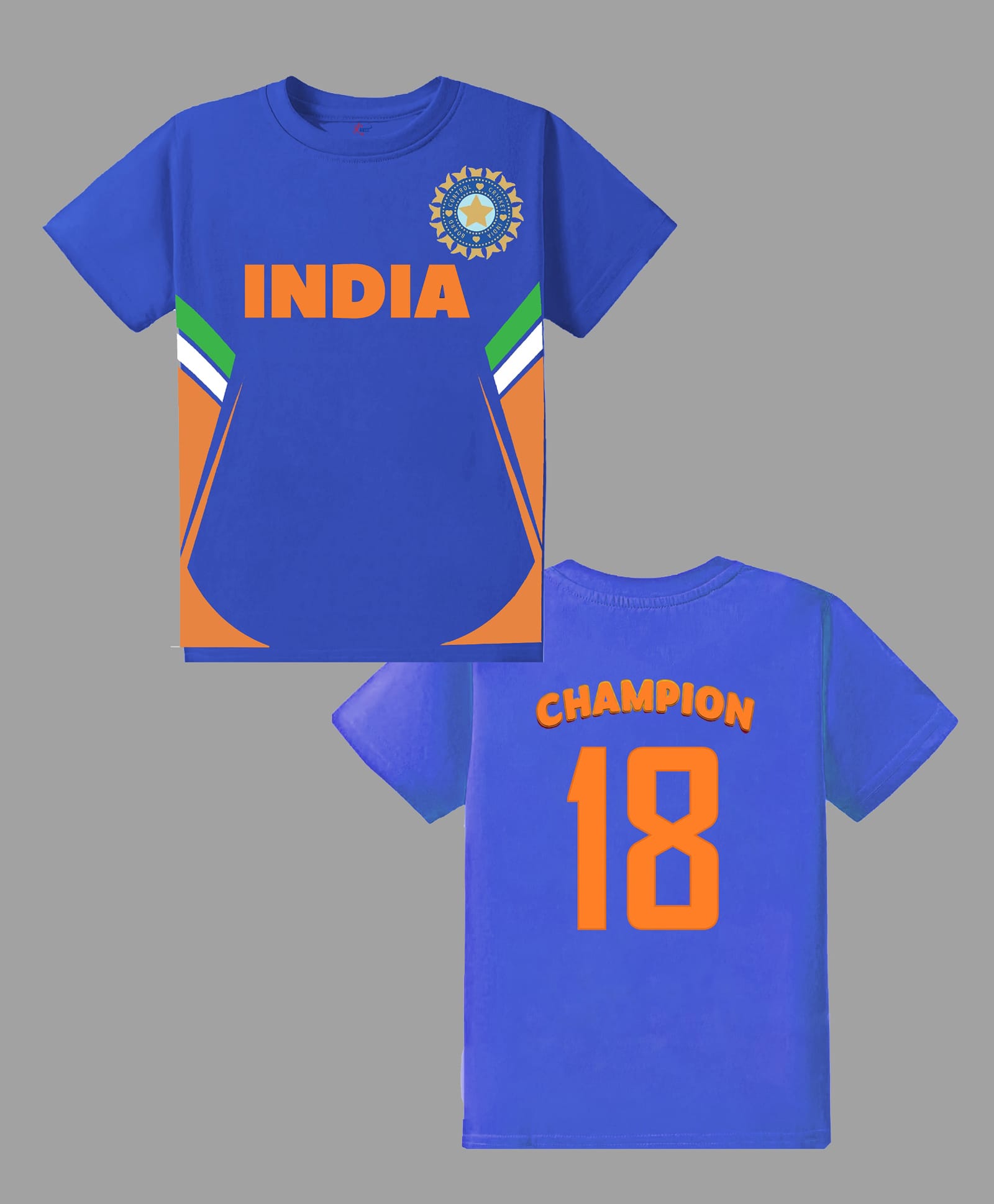 KAVEE Pure Cotton Half Sleeves India 18 Text Printed Tee - Royal Blue-picture-37