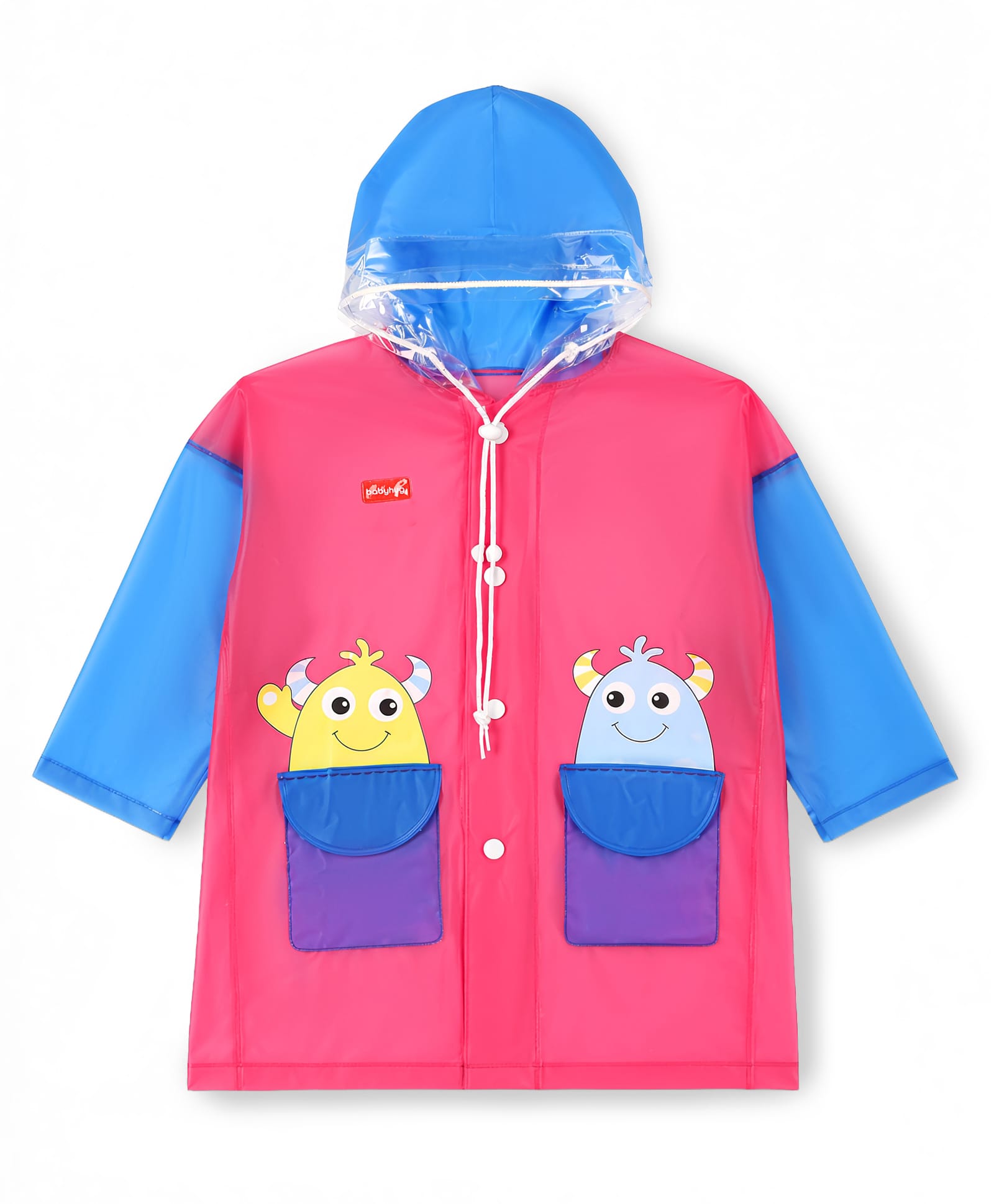 Babyhug Full Sleeves Raincoat with Animal Print - Multicolor