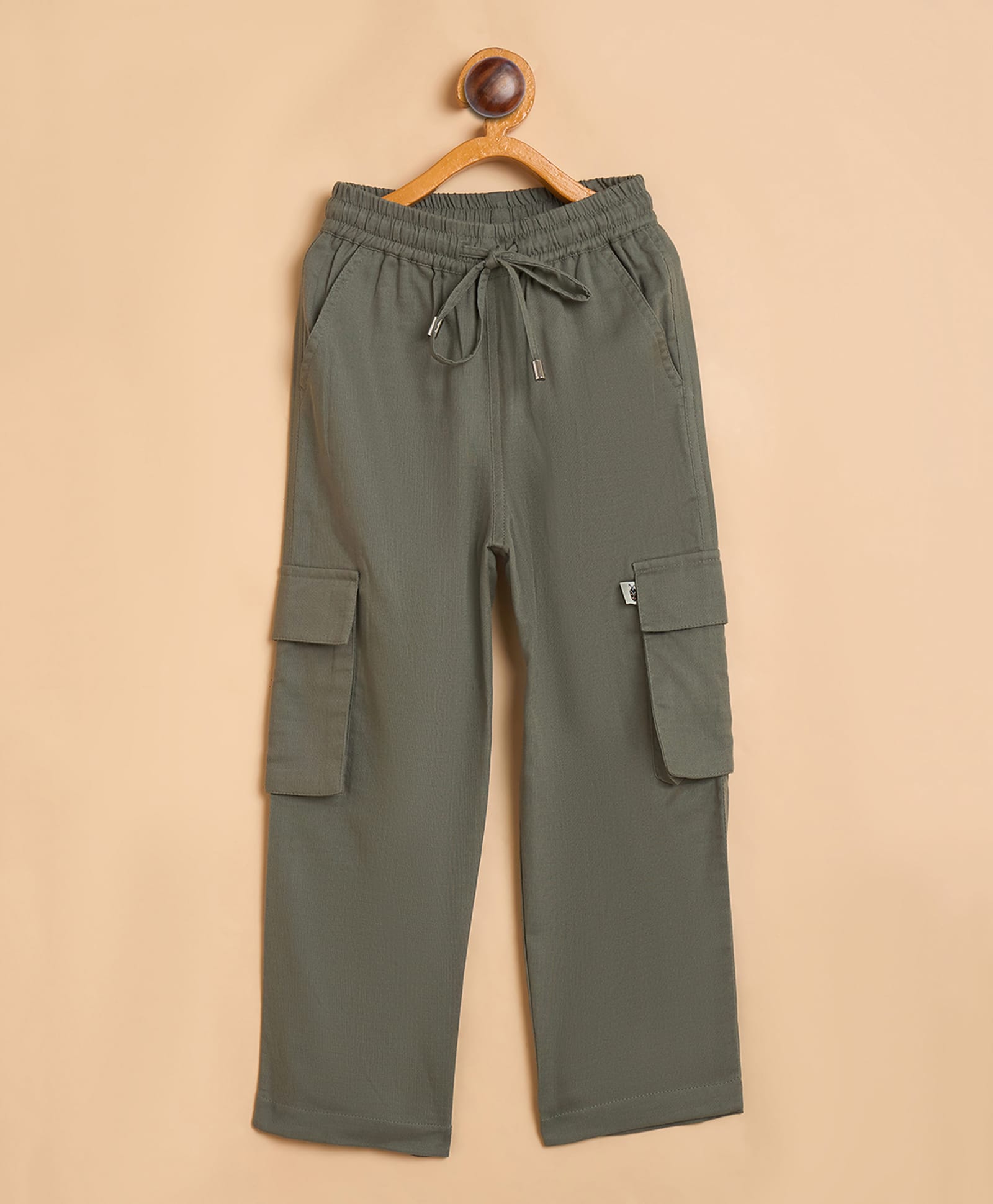 StyloBug Linen Woven Solid Cargo Pants - Grey-picture-46