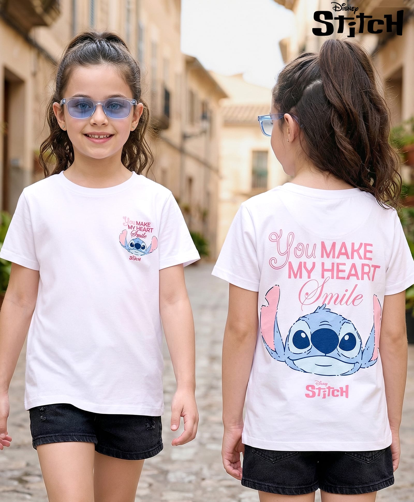 Pine Kids Disney Single Jersey Knit Half Sleeves T-Shirt with Front & Back Stitch Graphic - White-image-30