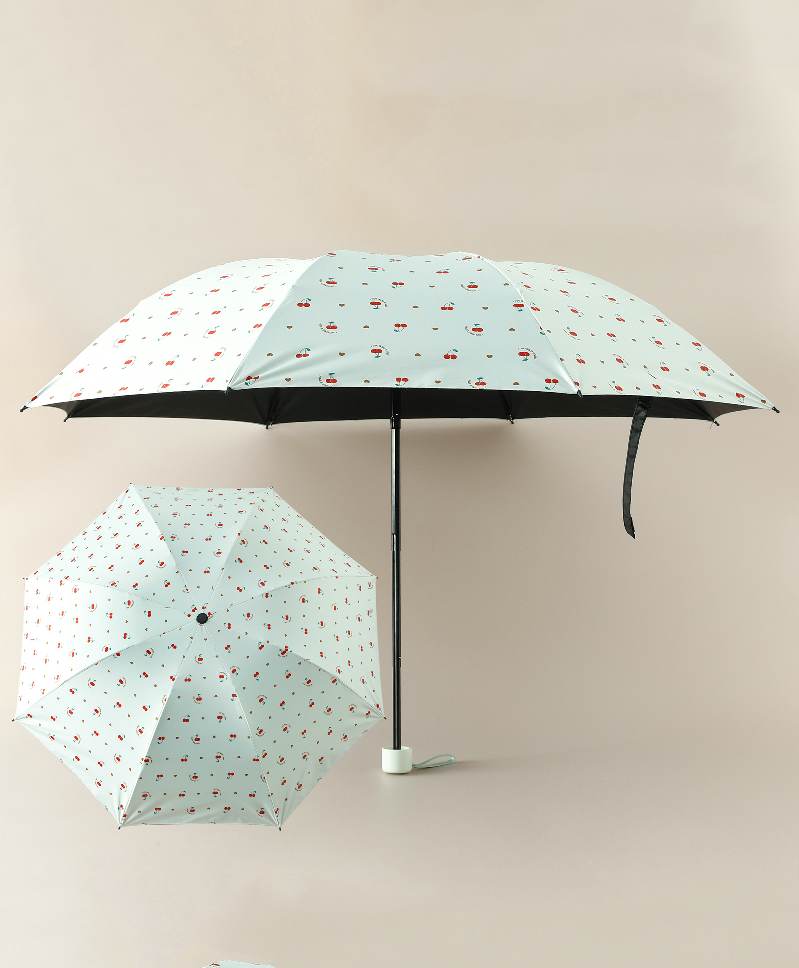 Pine Kids Free Size Umbrella With Cheery Print - Light Green-picture-36