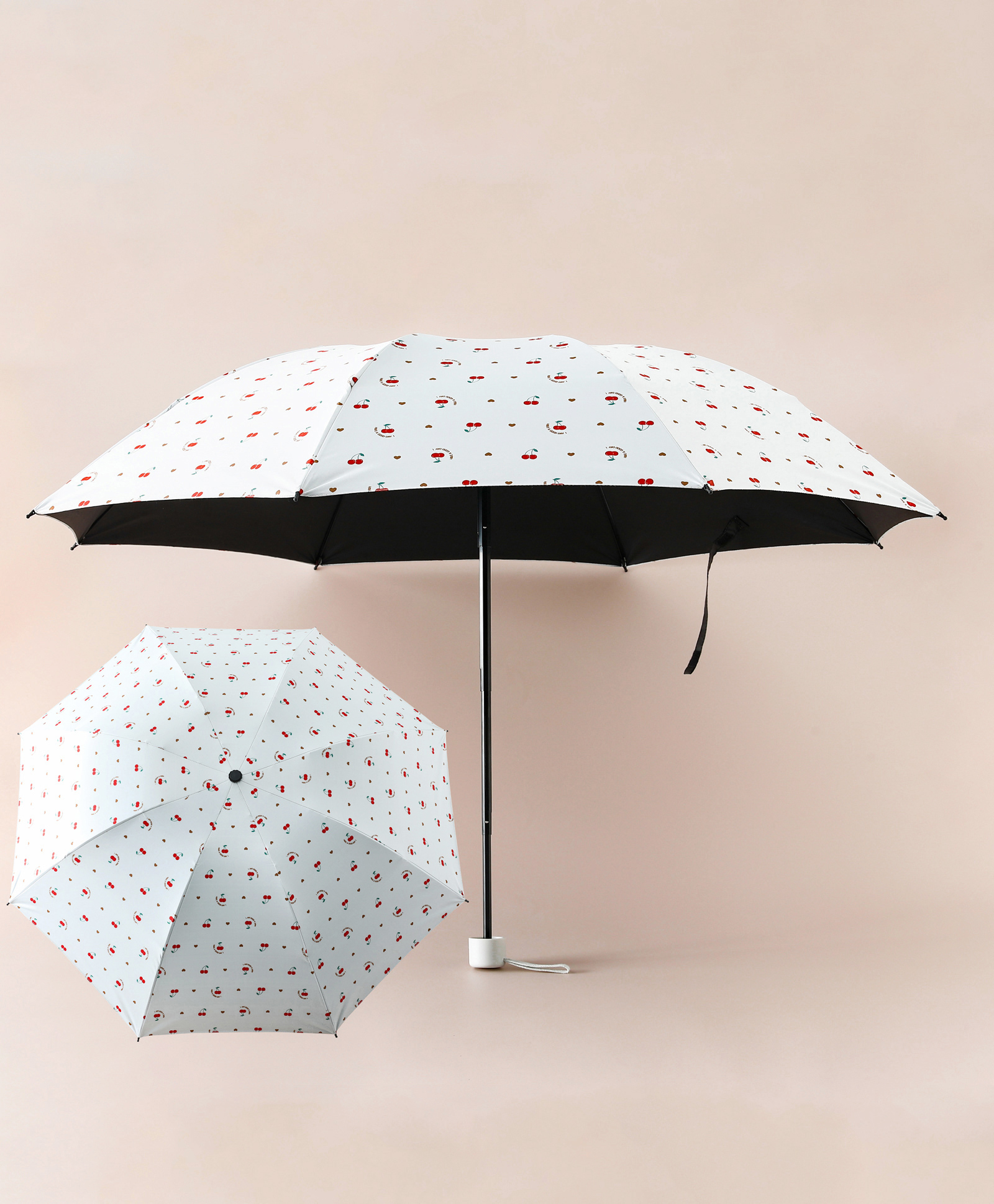 Pine Kids Free Size Umbrella With Cheery Print - White-picture-34