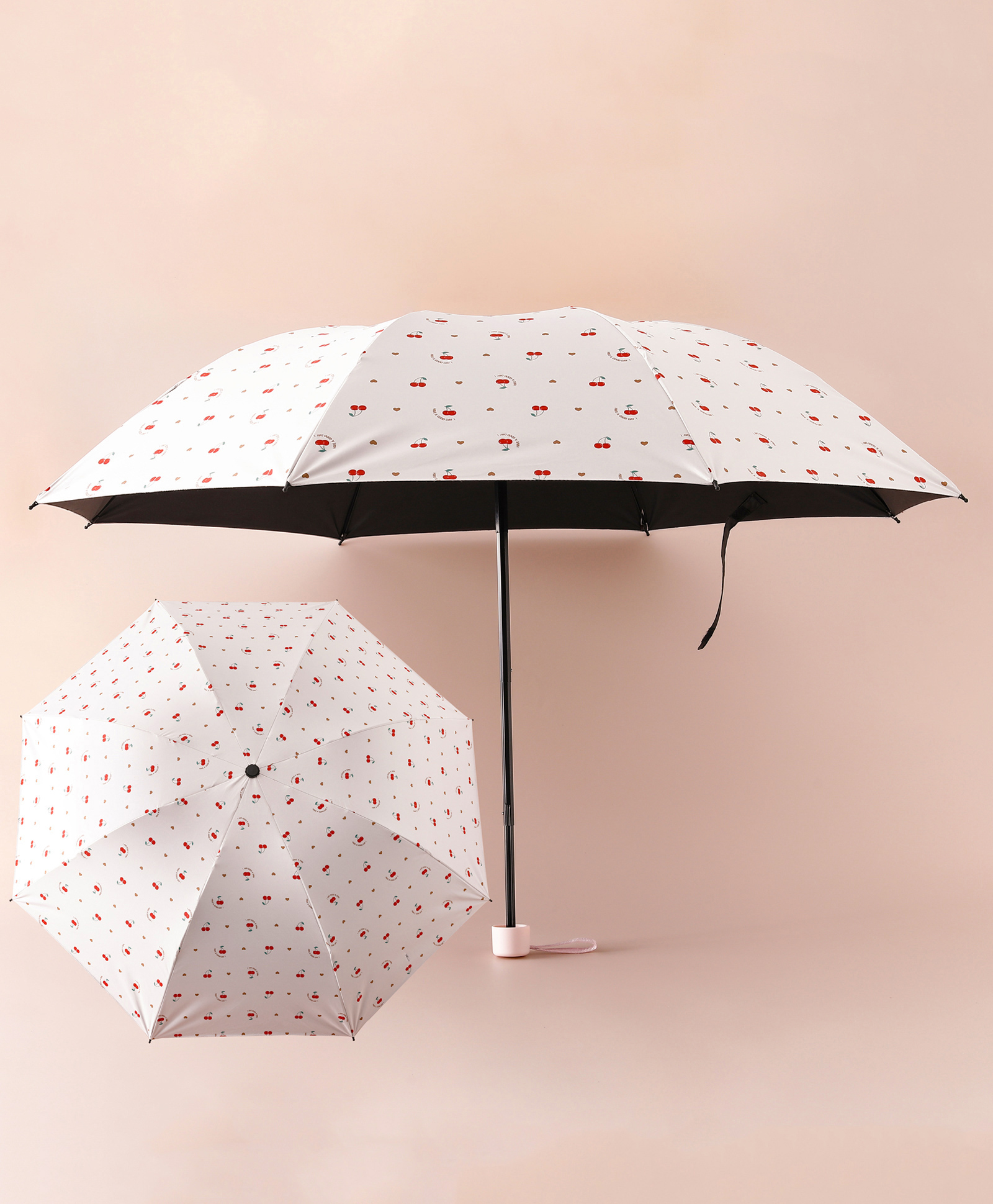 Pine Kids Free Size Umbrella With Cheery Print - Pink-picture-35
