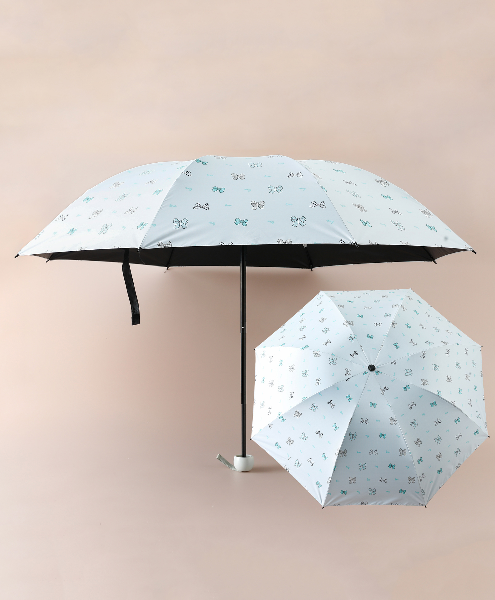 Pine Kids Free Size Umbrella with Bow Print - Sky Blue-picture-33