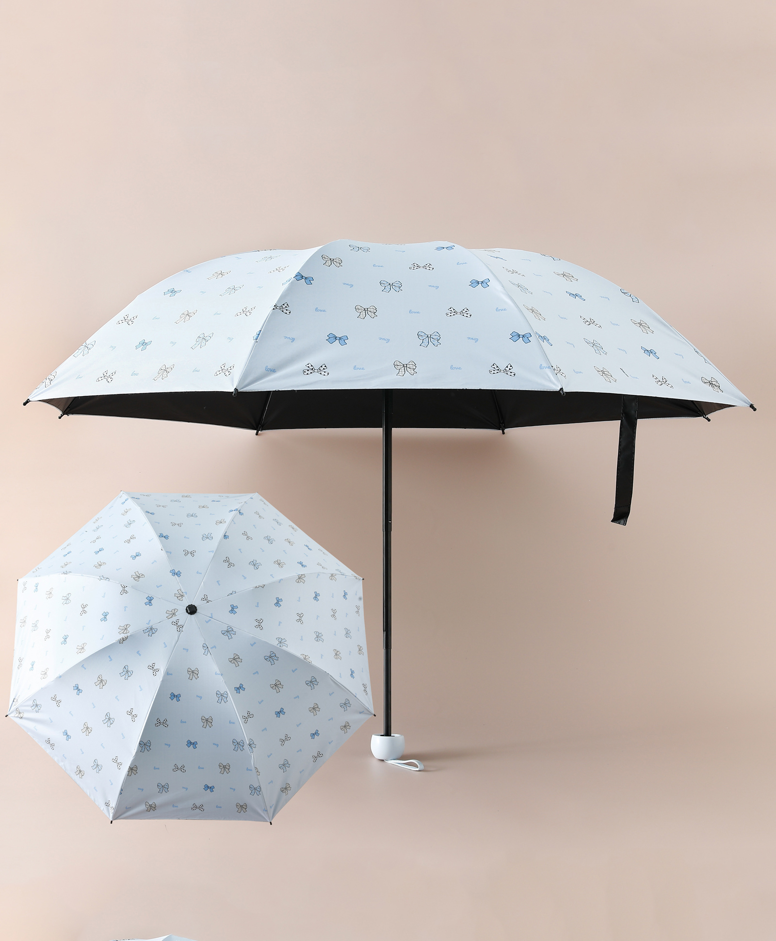 Pine Kids Free Size Umbrella with Bow Print - Blue-picture-19