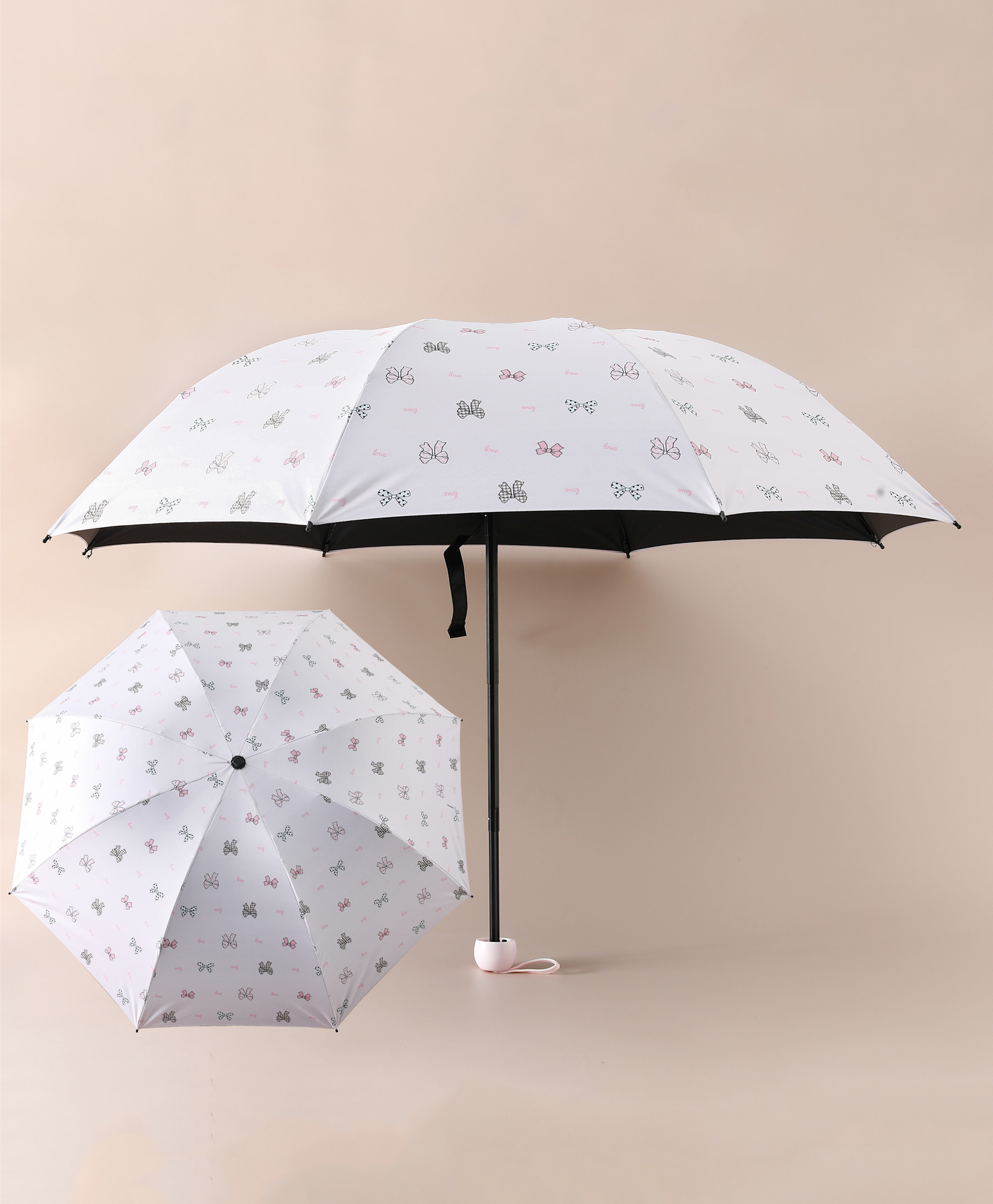 Pine Kids Free Size Umbrella with Bow Print - Pink-picture-37