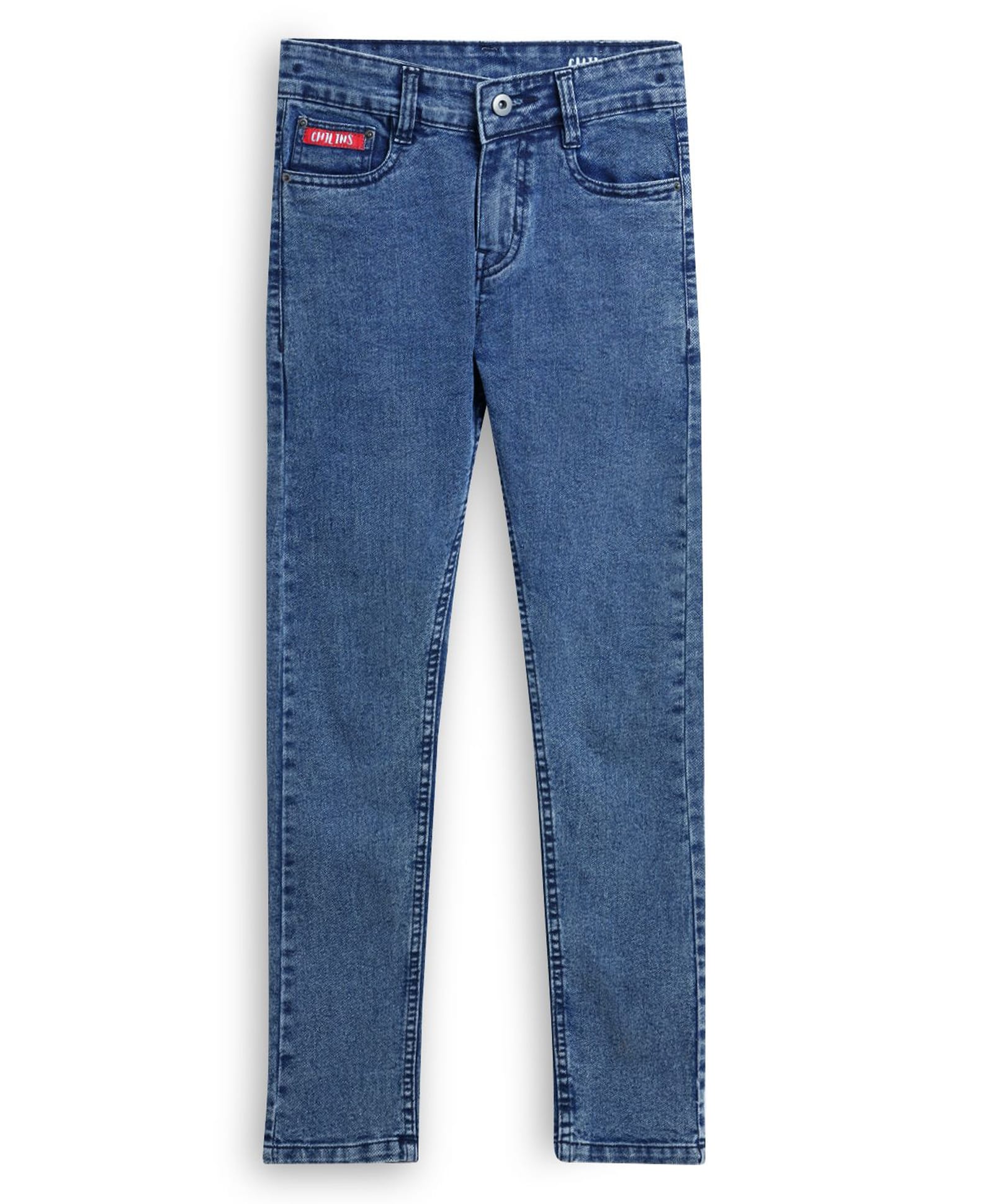 CHILINS Denim Woven Washed Jeans - Blue-picture-25