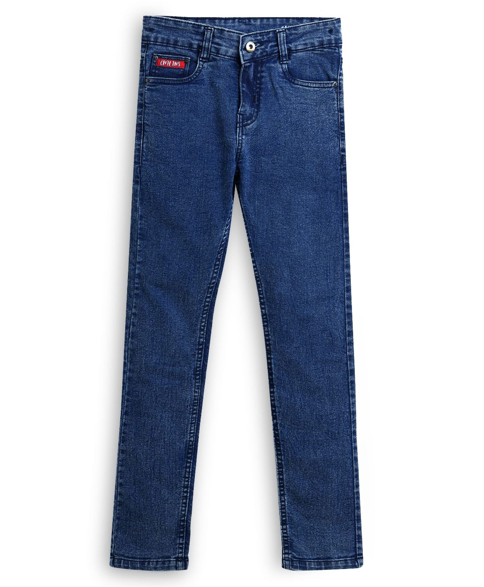 CHILINS Denim Woven Washed Jeans - Blue-picture-22
