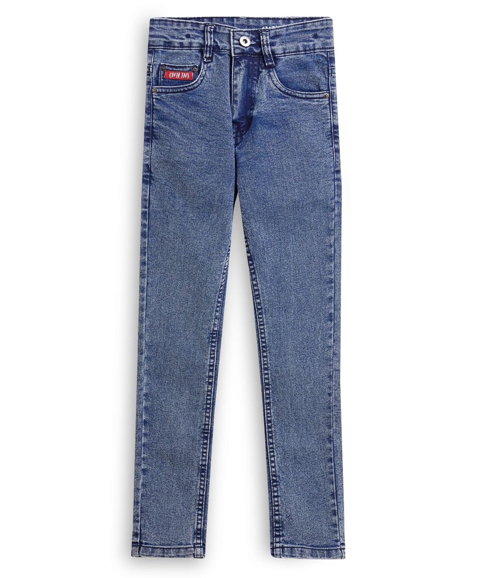 CHILINS Denim Woven Washed Jeans - Blue-picture-24