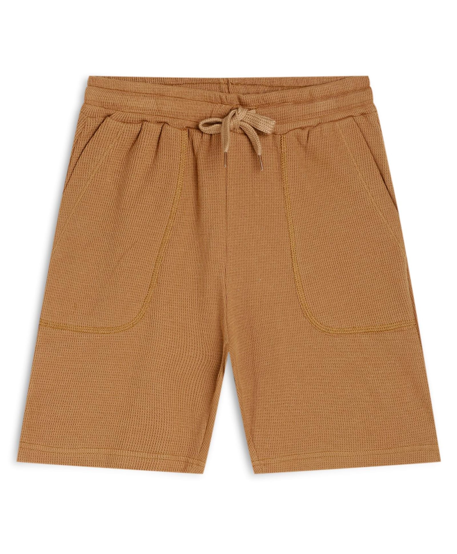 CHILINS 100% Cotton Knit Solid Shorts - Brown-picture-20